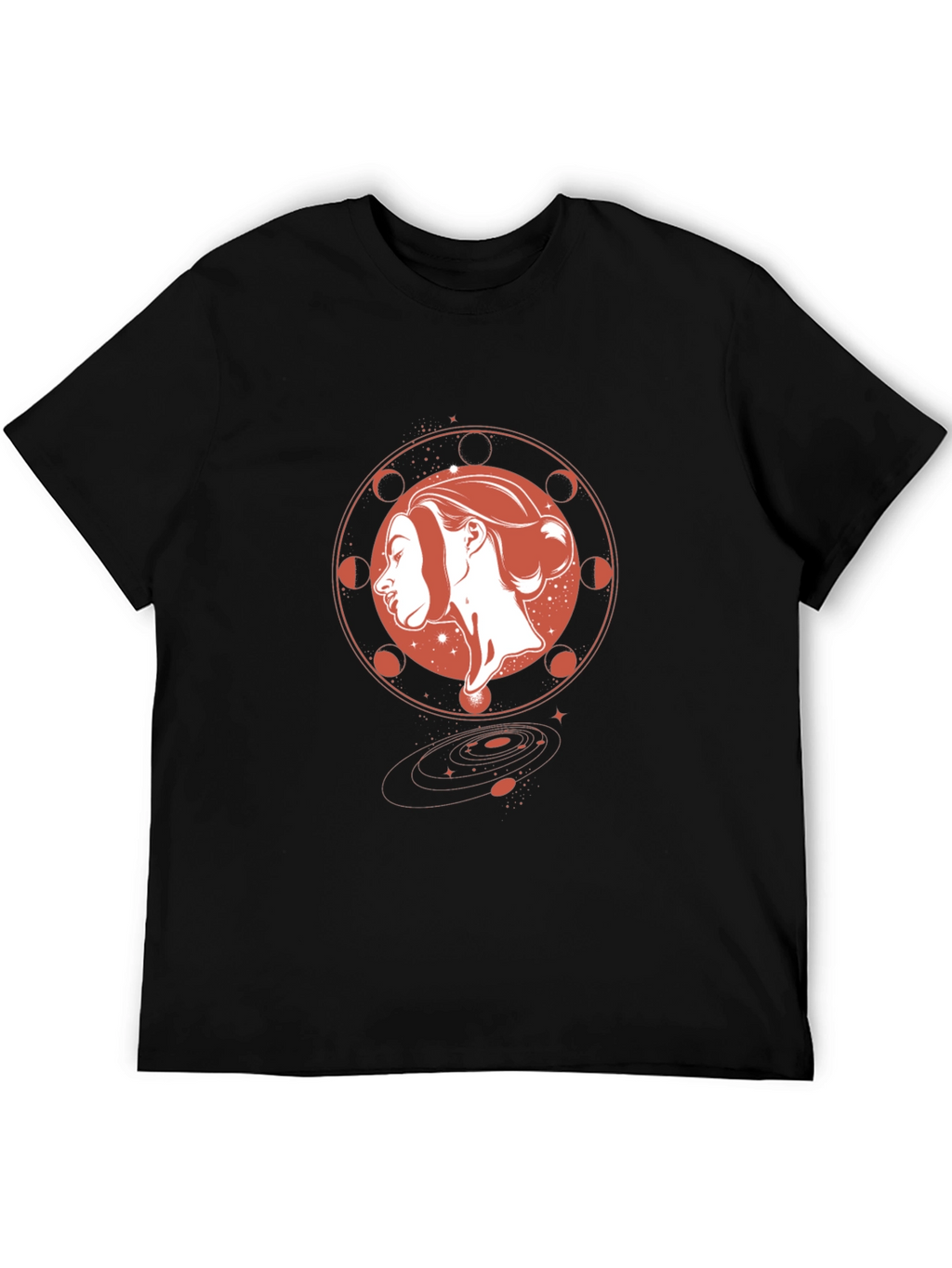 Celestial Woman Graphic Black T-Shirt