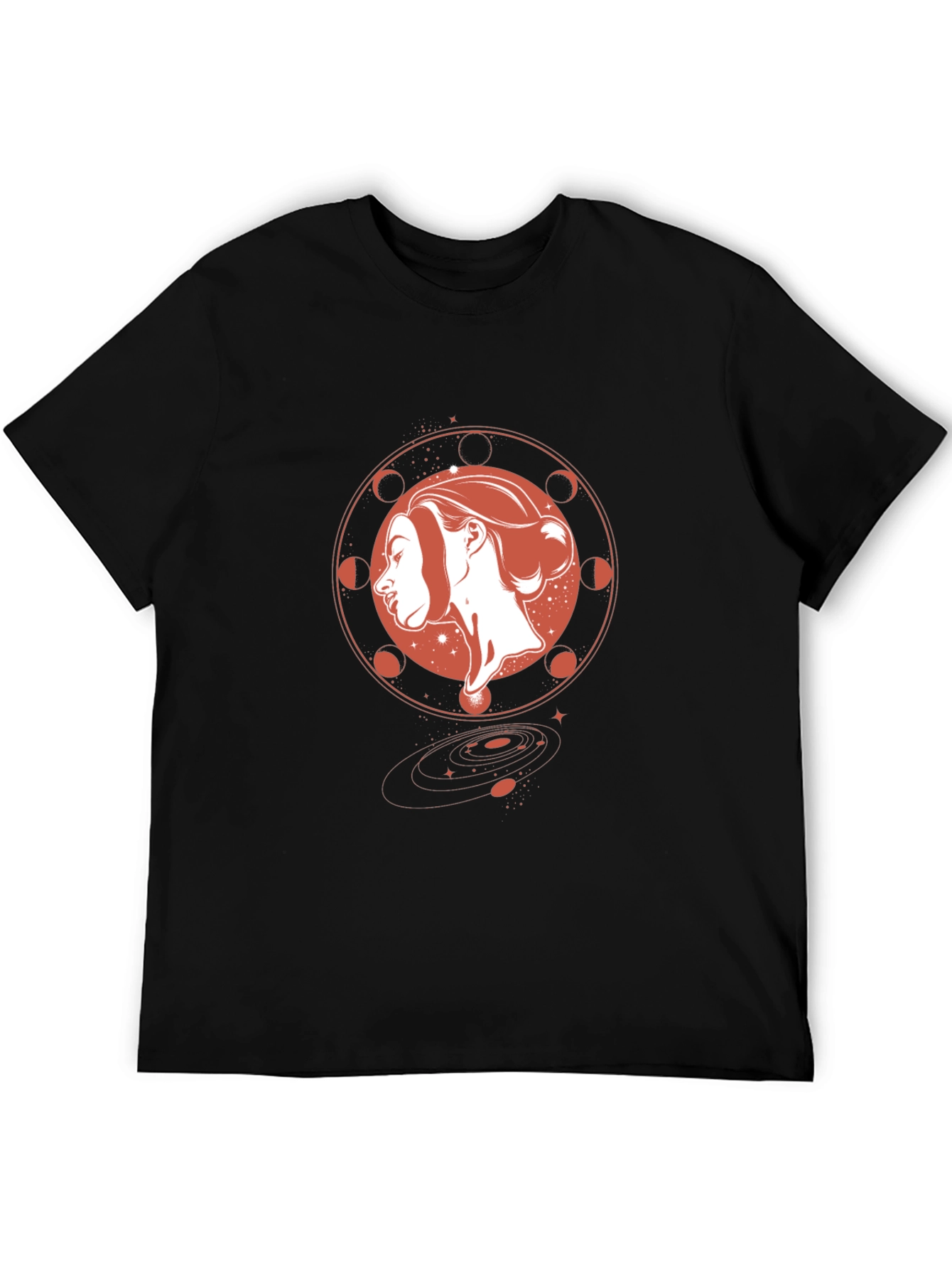 Celestial Woman Graphic Black T-Shirt