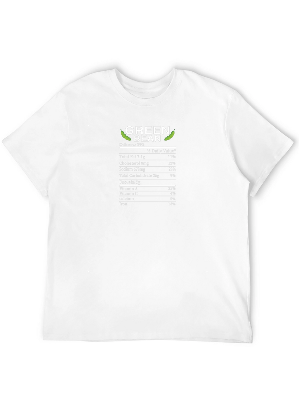 Green Bean Nutrition Facts T-Shirt - Foodie Tee