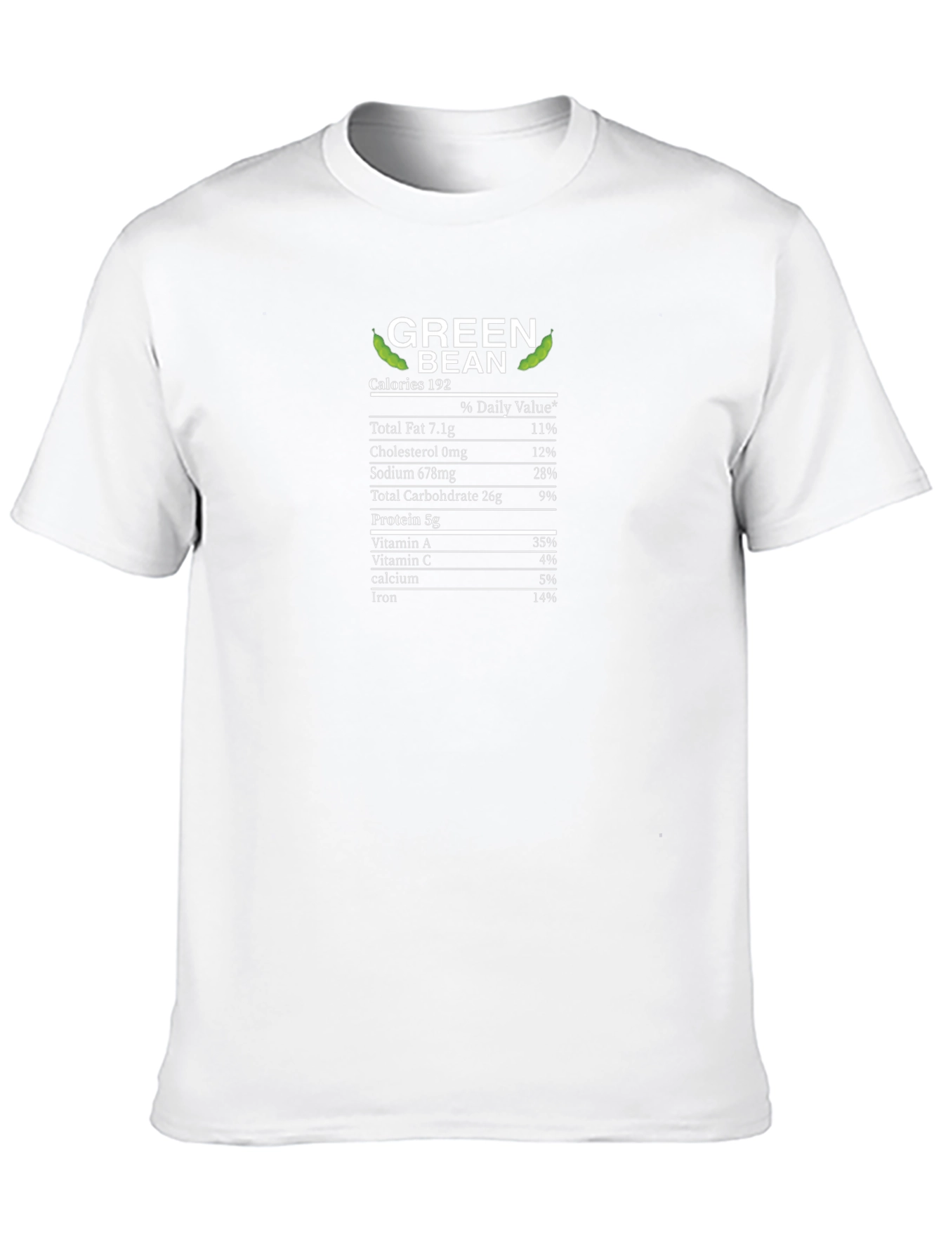 Green Bean Nutrition Facts T-Shirt - Foodie Tee