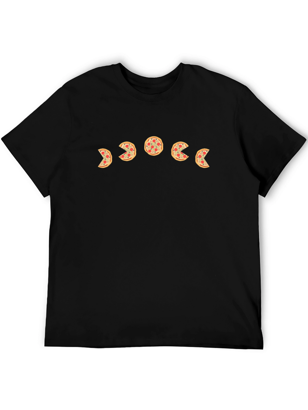 Pizza Moon Phase Black T-Shirt - Casual & Stylish