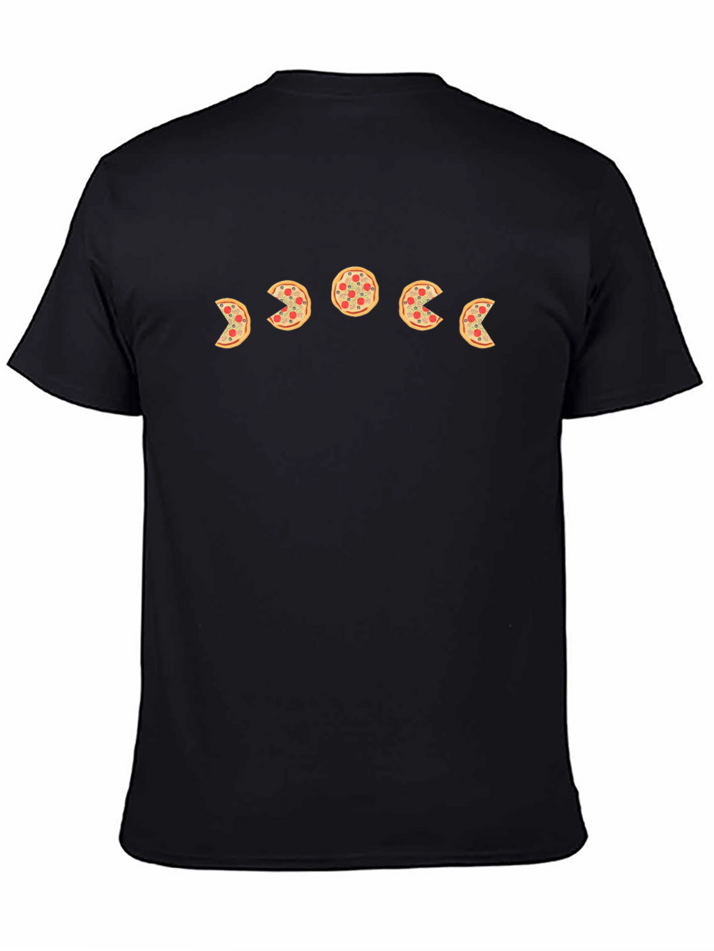 Pizza Moon Phase Black T-Shirt - Casual & Stylish