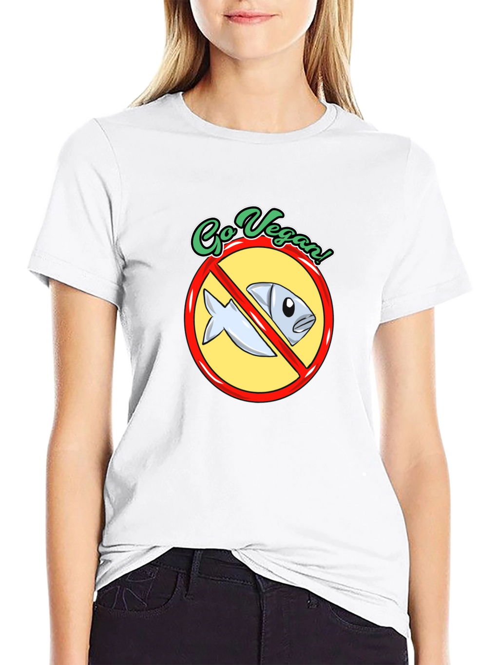 Go Vegan T-Shirt - No Fish Allowed!