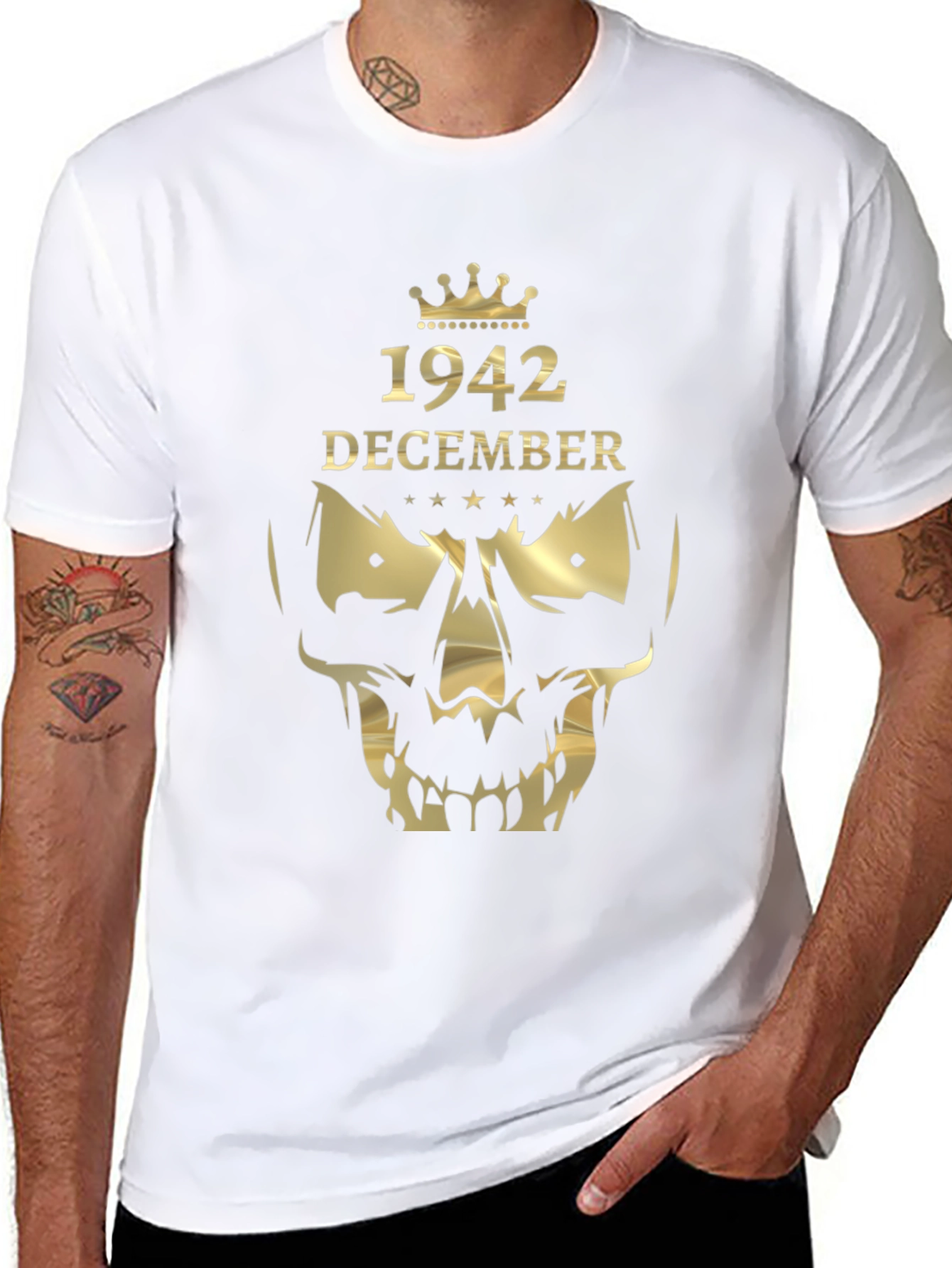 1942 December Graphic T-Shirt - Skull Crown