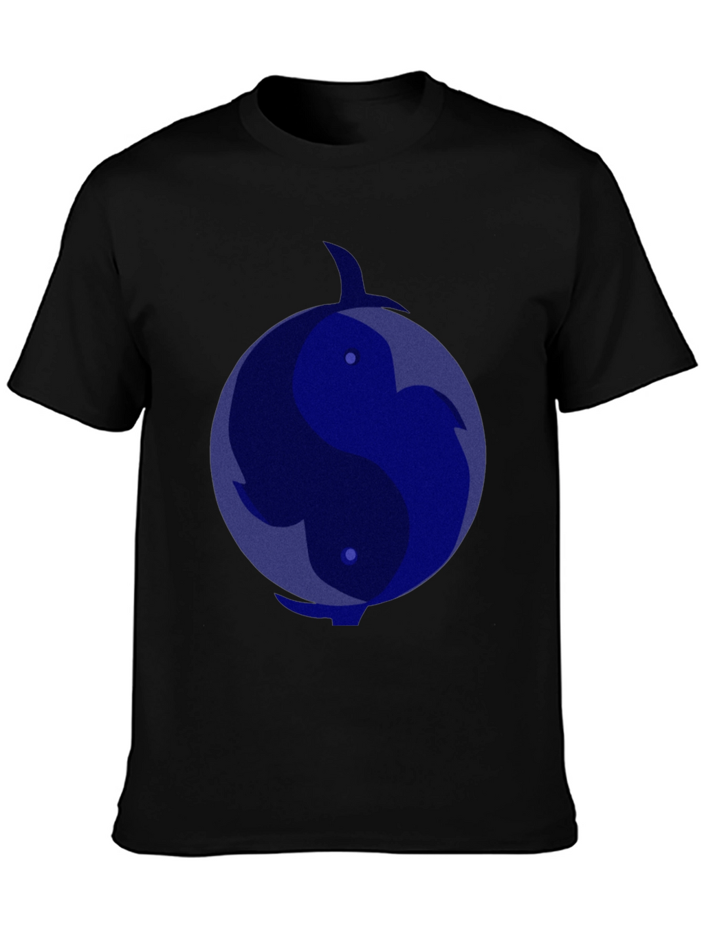 Yin Yang Dolphin Graphic Tee - Black T-Shirt