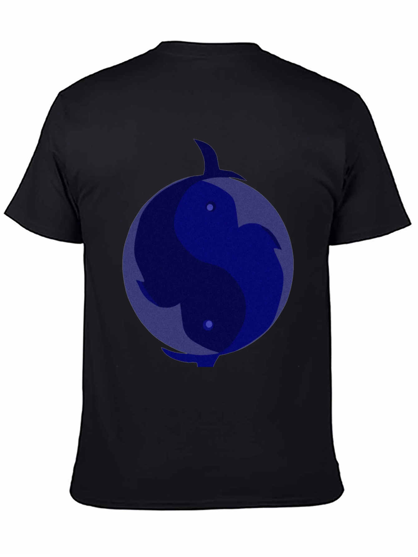 Yin Yang Dolphin Graphic Tee - Black T-Shirt