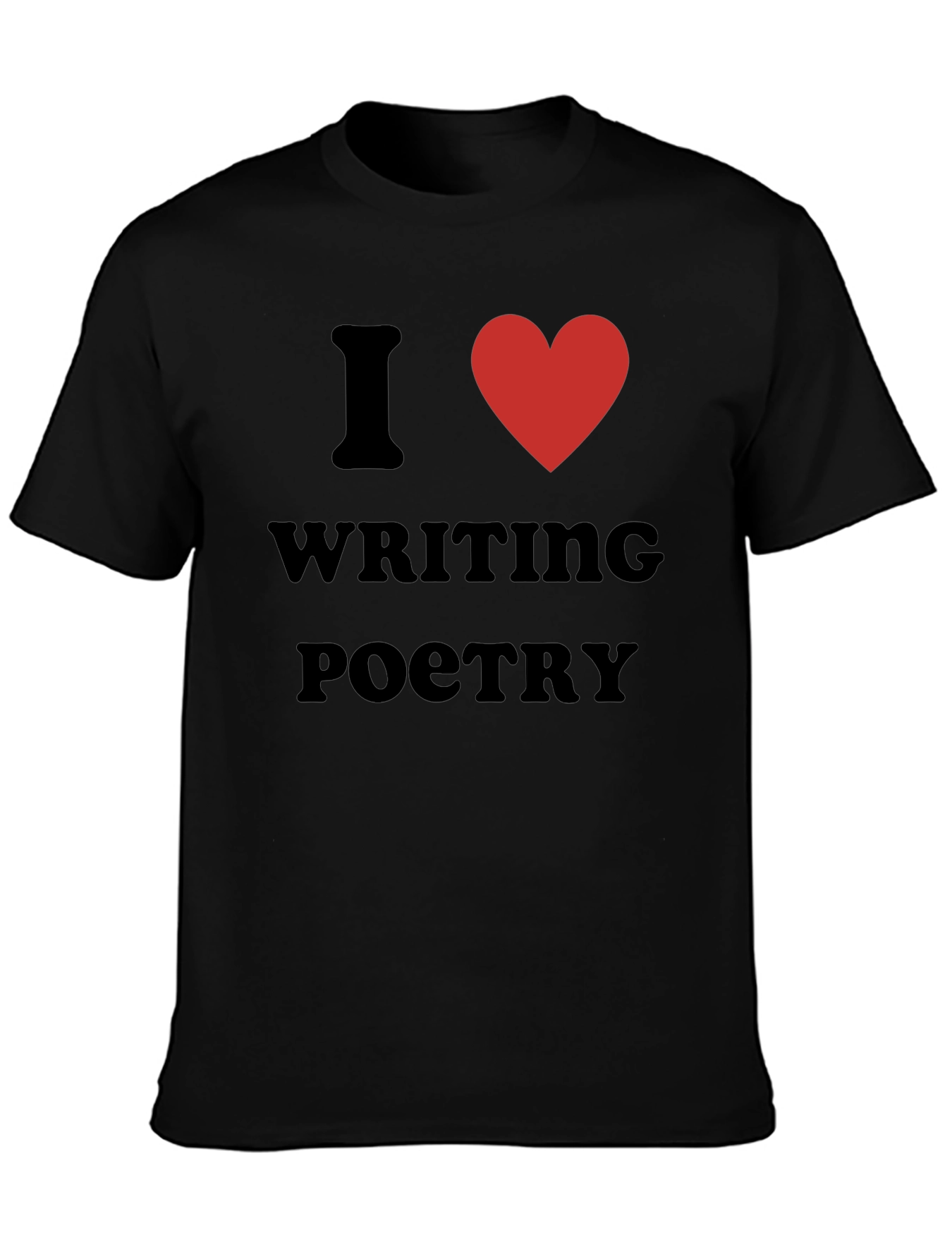 I Heart Writing Poetry Black T-Shirt