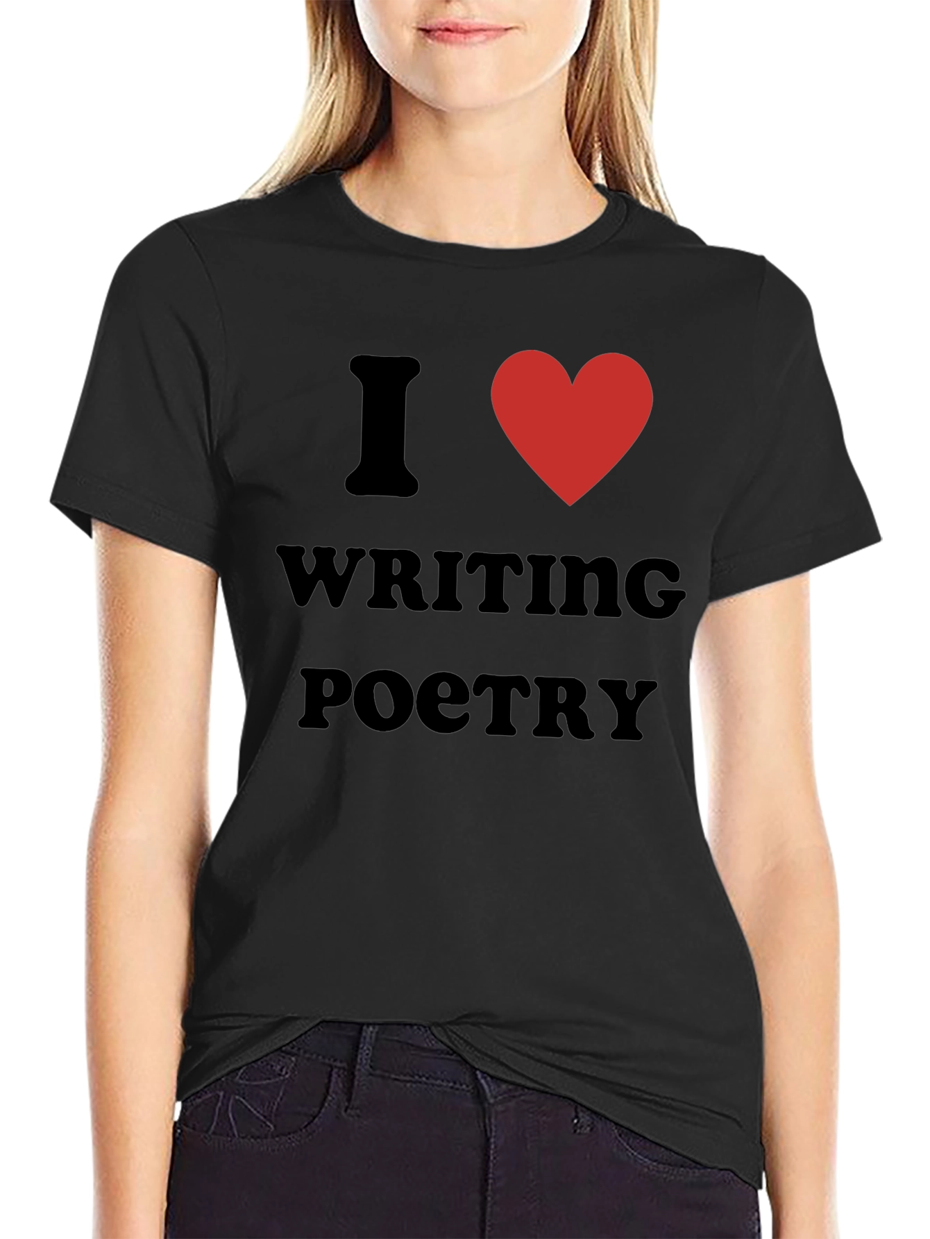 I Heart Writing Poetry Black T-Shirt