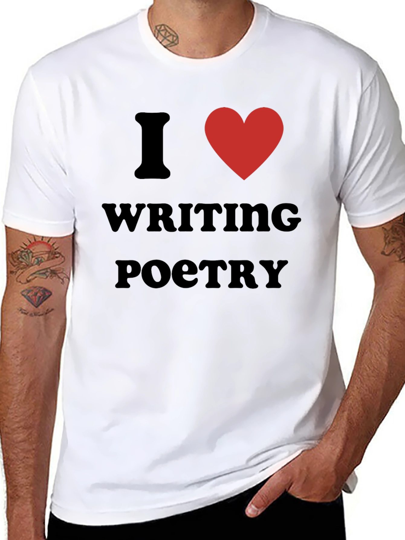 I Heart Writing Poetry Black T-Shirt