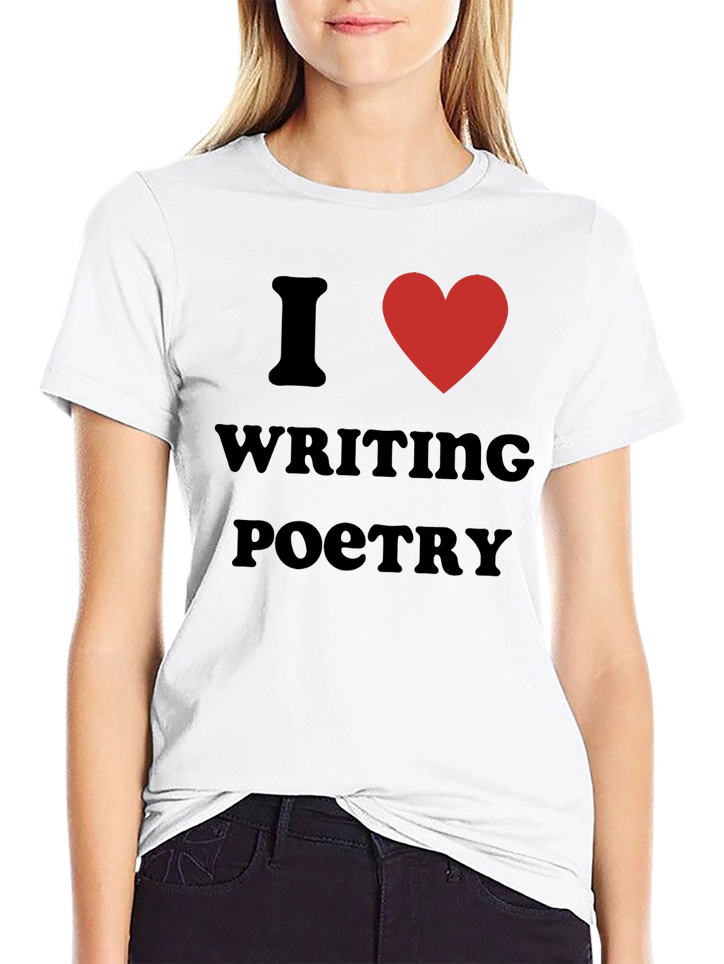 I Heart Writing Poetry Black T-Shirt