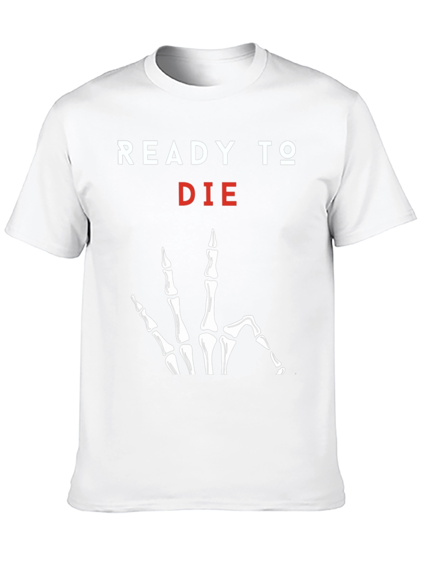 Ready to Die Graphic Tee - Skeleton Hand Print