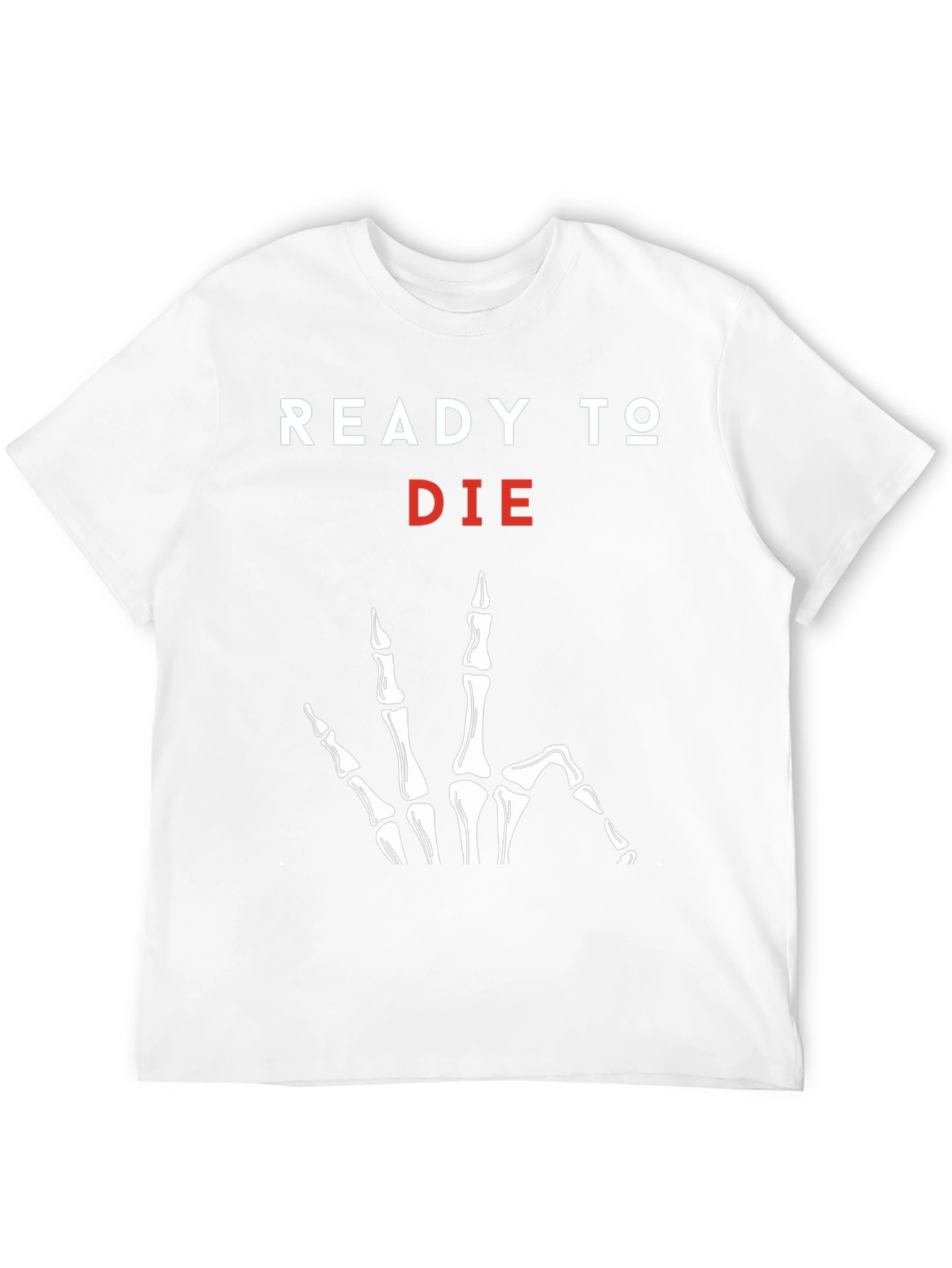 Ready to Die Graphic Tee - Skeleton Hand Print