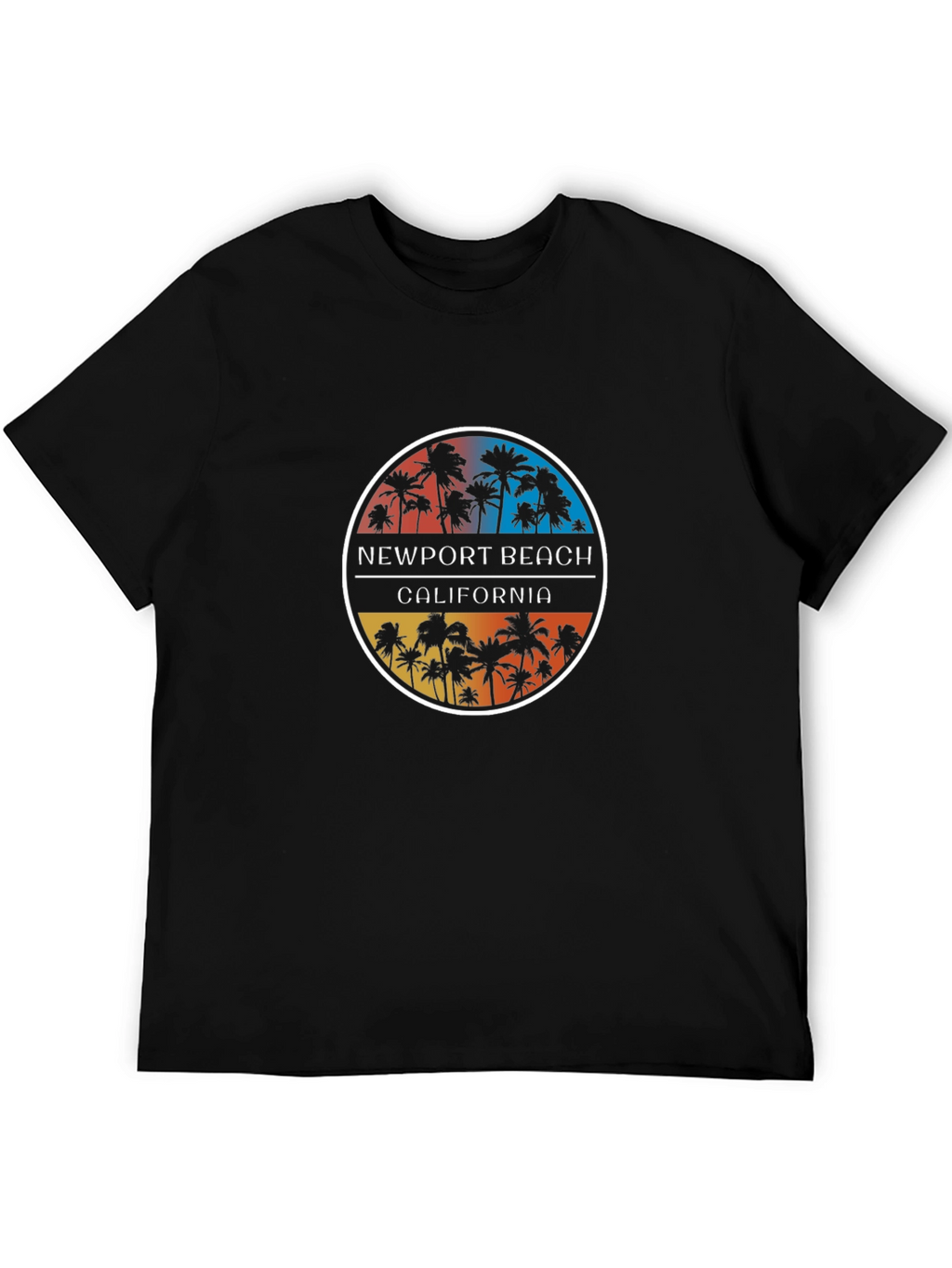 Newport Beach California Palm Tree Graphic T-Shirt