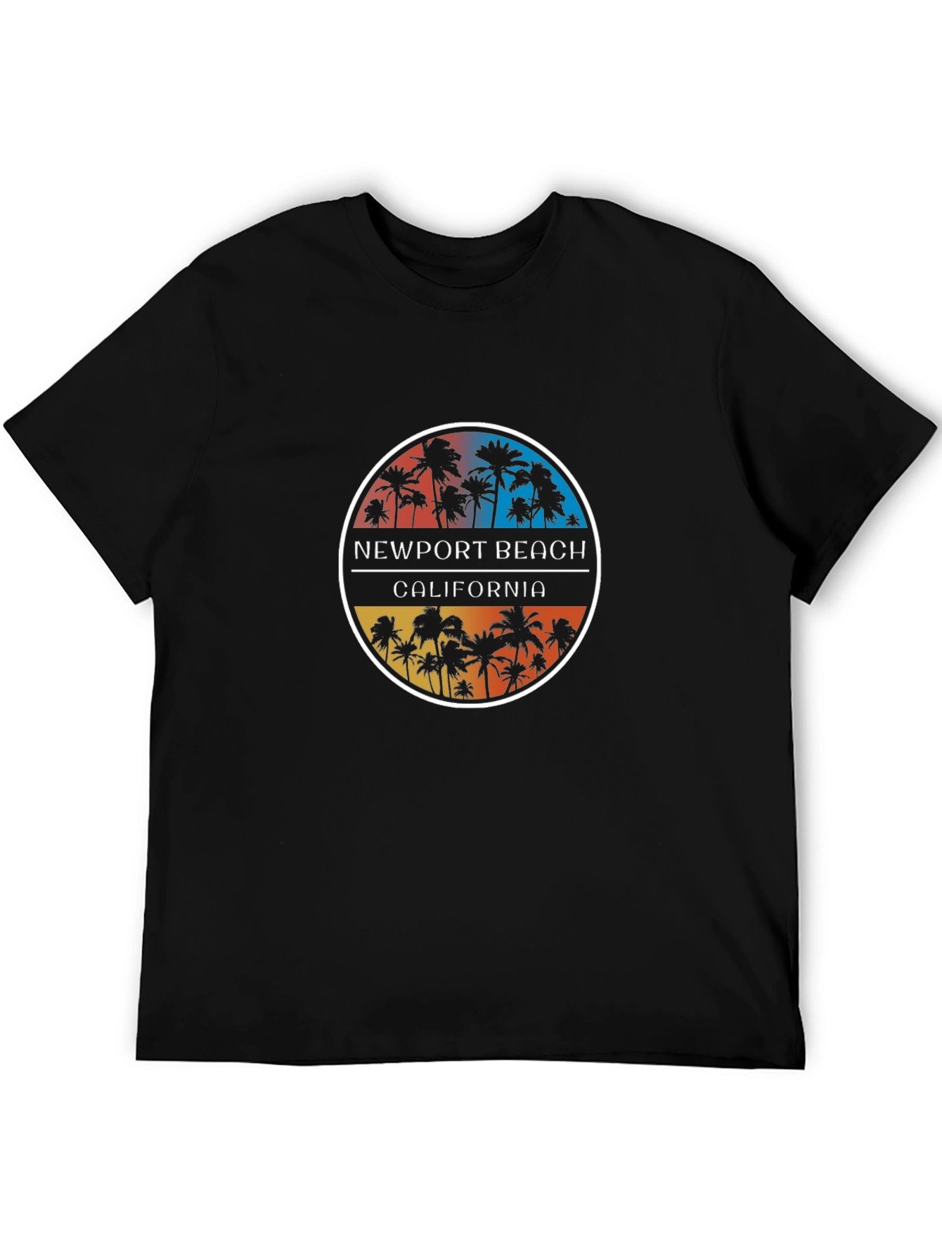 Newport Beach California Palm Tree Graphic T-Shirt