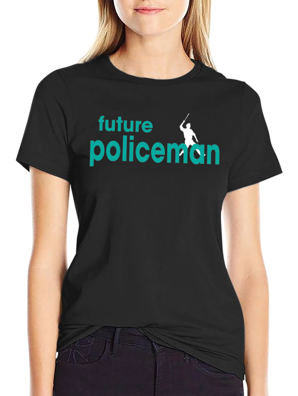 Future Policeman Black Graphic Tee