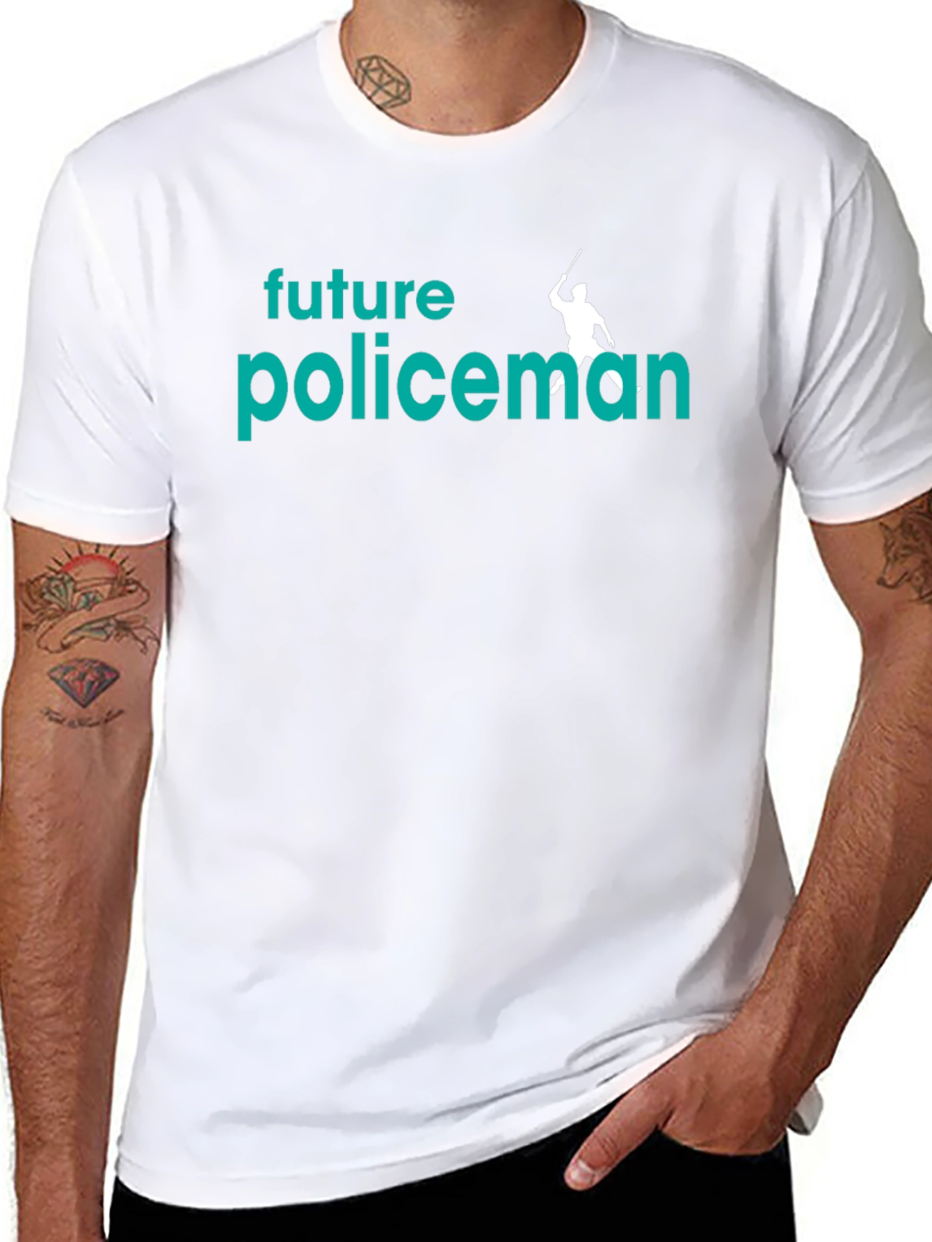 Future Policeman Black Graphic Tee