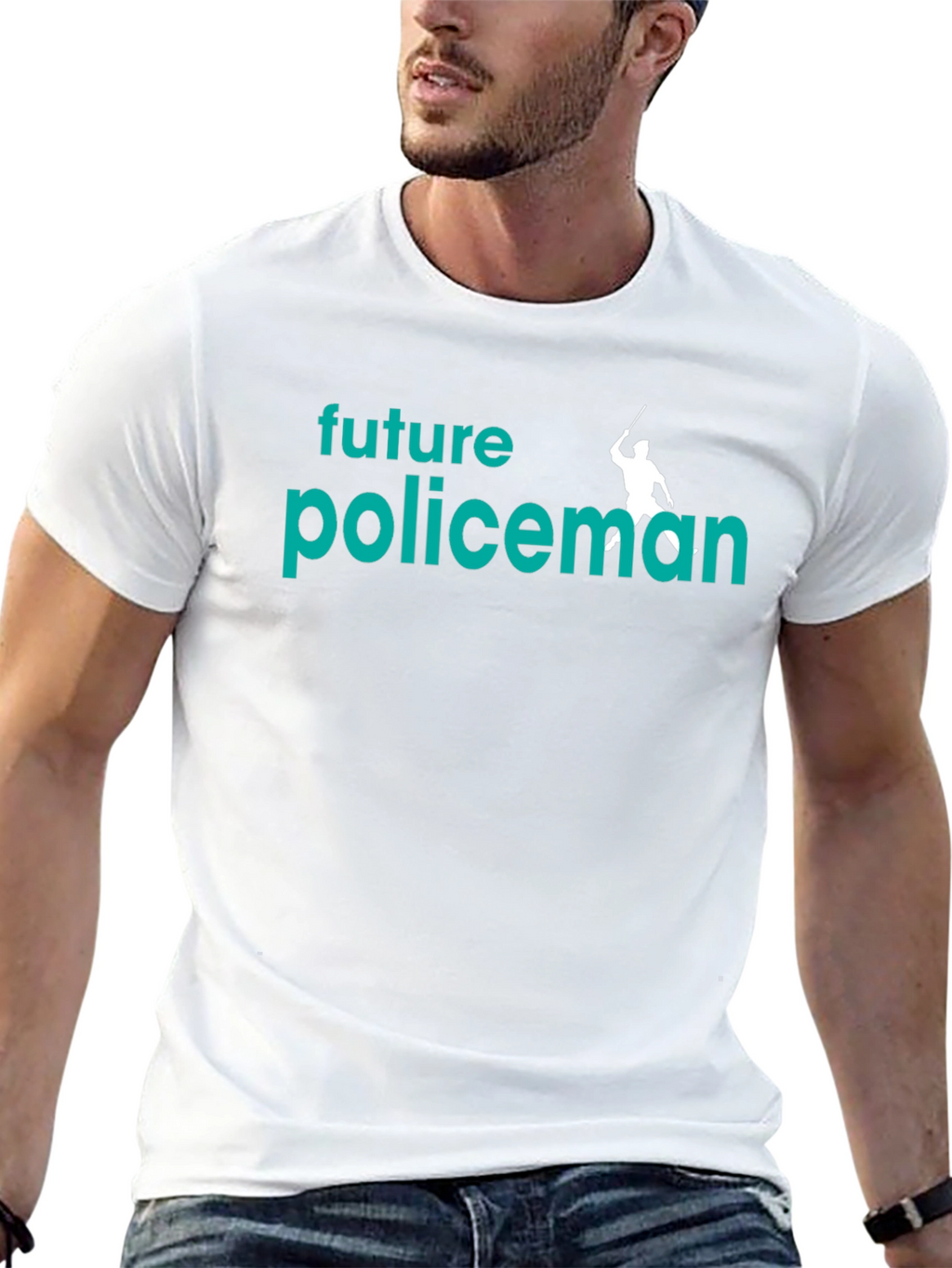Future Policeman Black Graphic Tee