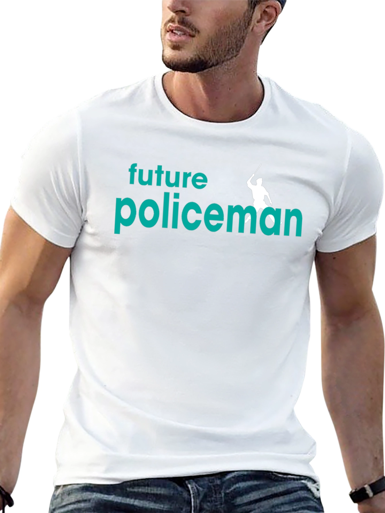 Future Policeman Black Graphic Tee