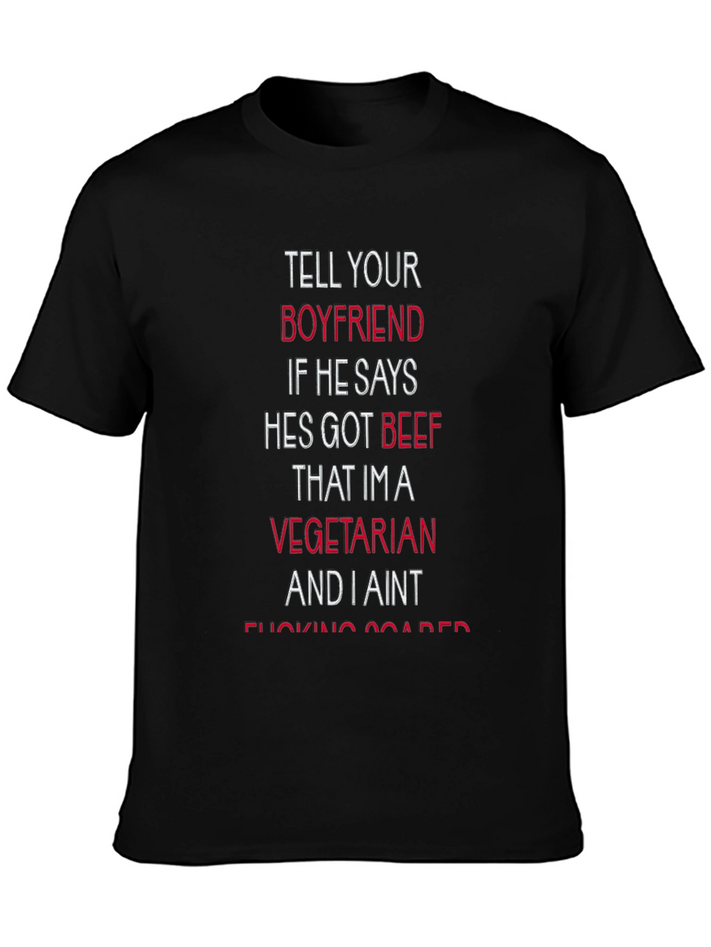 Vegetarian Beef Funny Graphic Tee Shirt