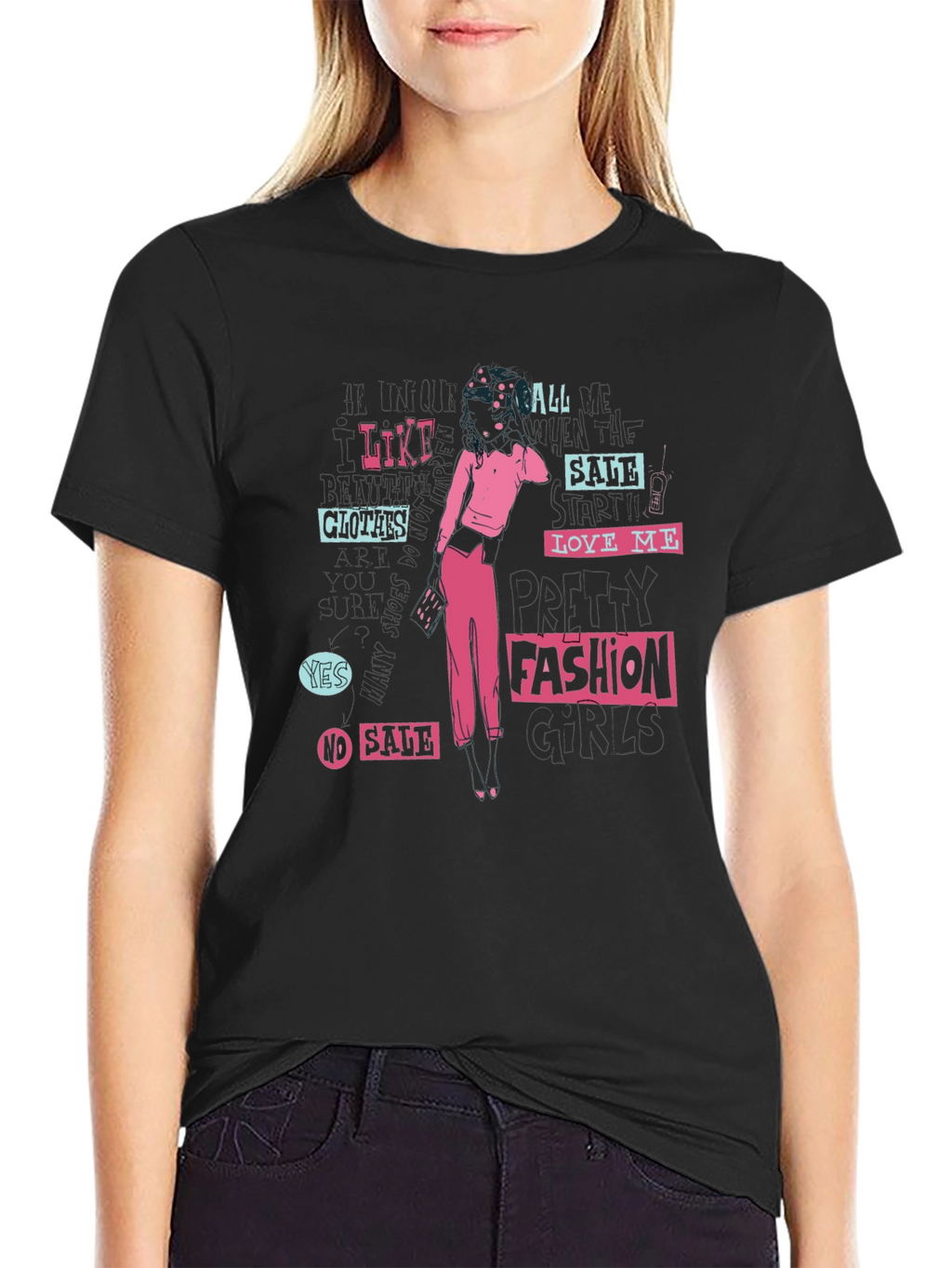 Edgy Graphic Print Black T-Shirt