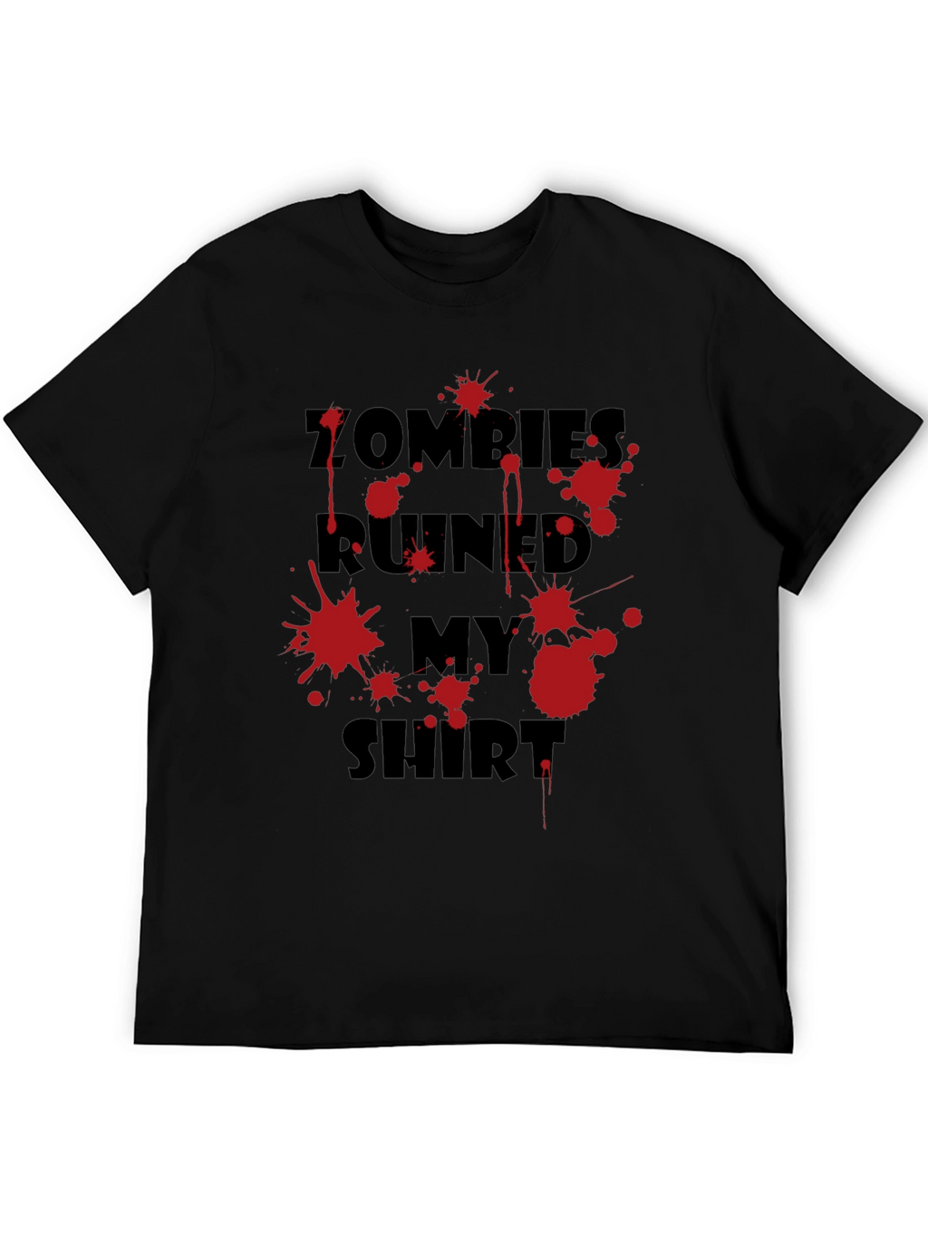 Zombies Ruined My Shirt Graphic Tee - Black