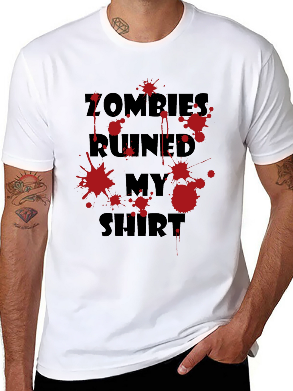 Zombies Ruined My Shirt Graphic Tee - Black