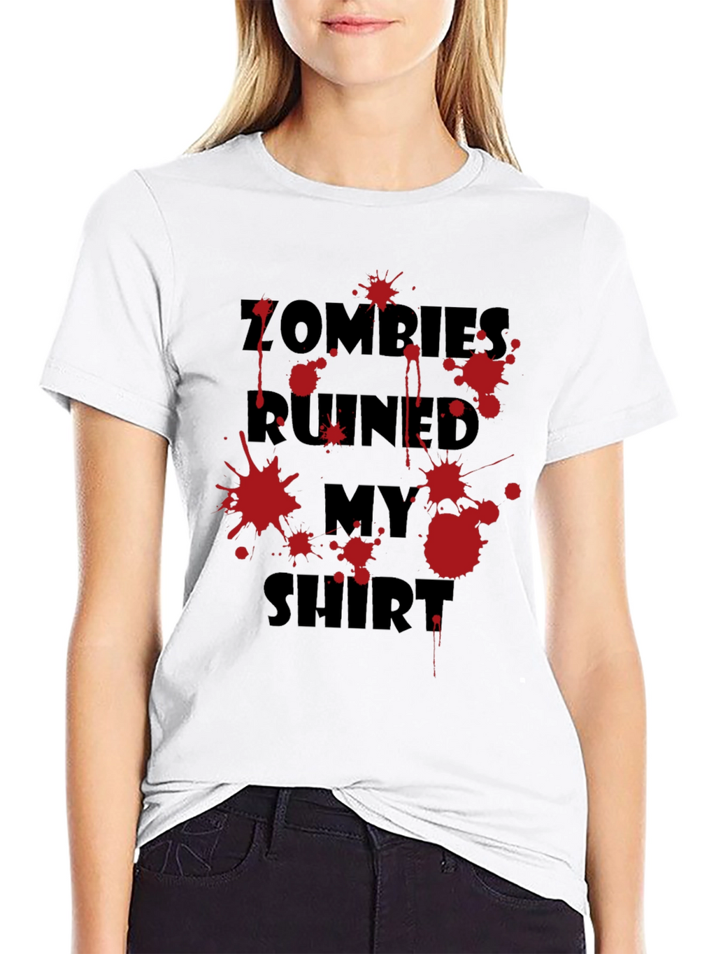 Zombies Ruined My Shirt Graphic Tee - Black