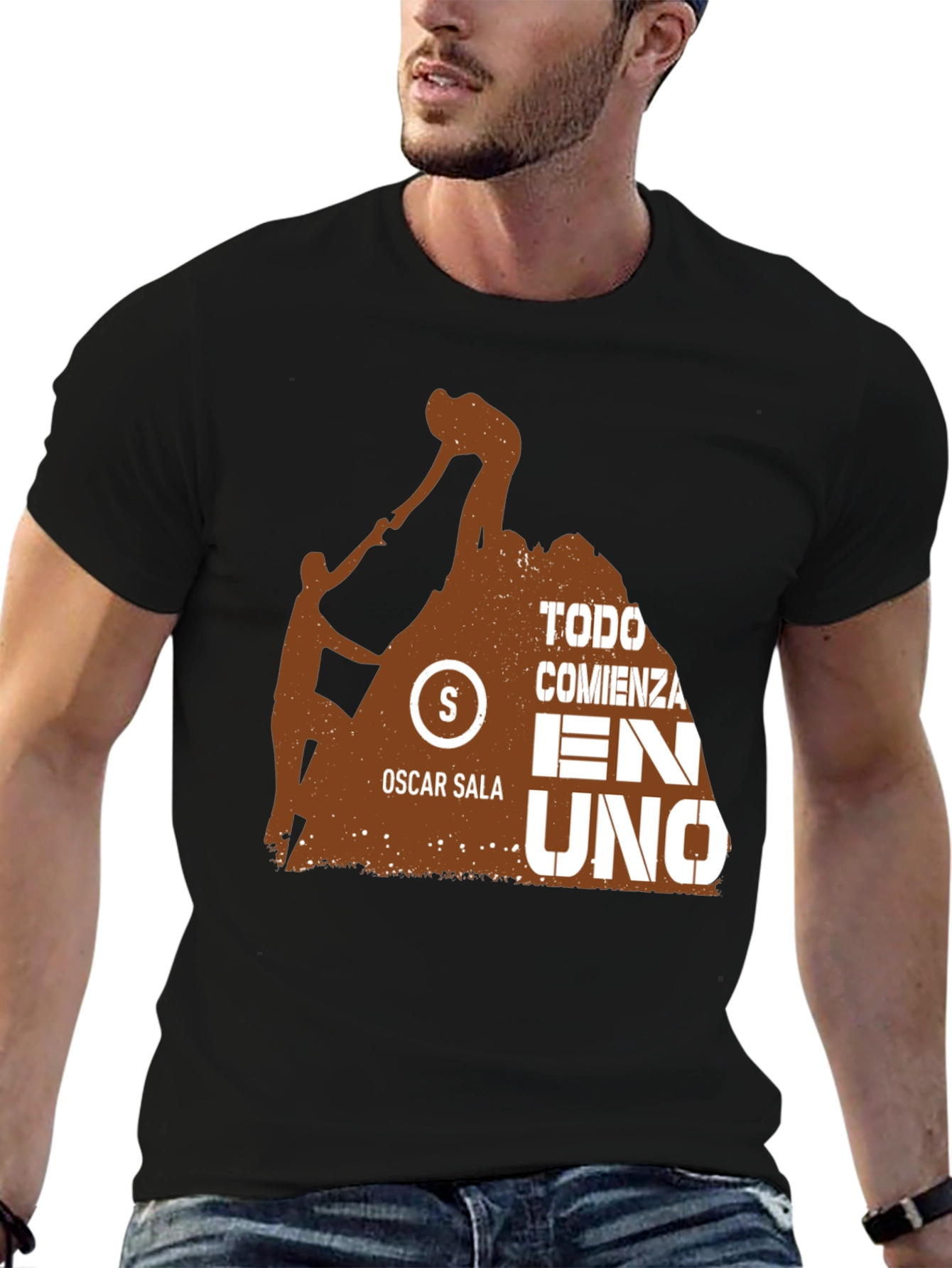 Motivation Black T-Shirt - Oscar Sala Design