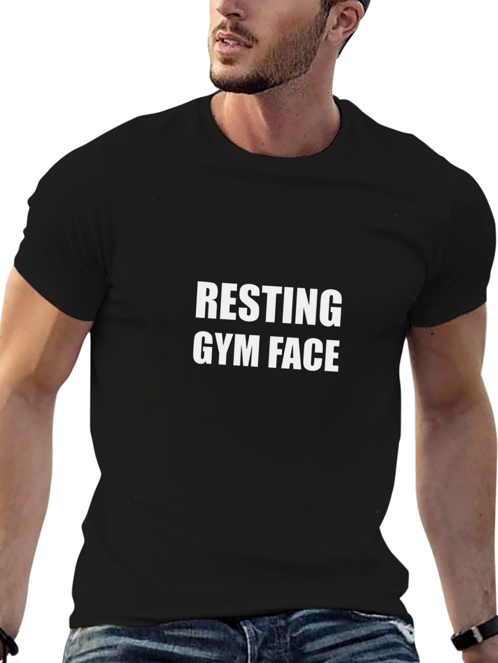 Resting Gym Face Black Graphic Tee