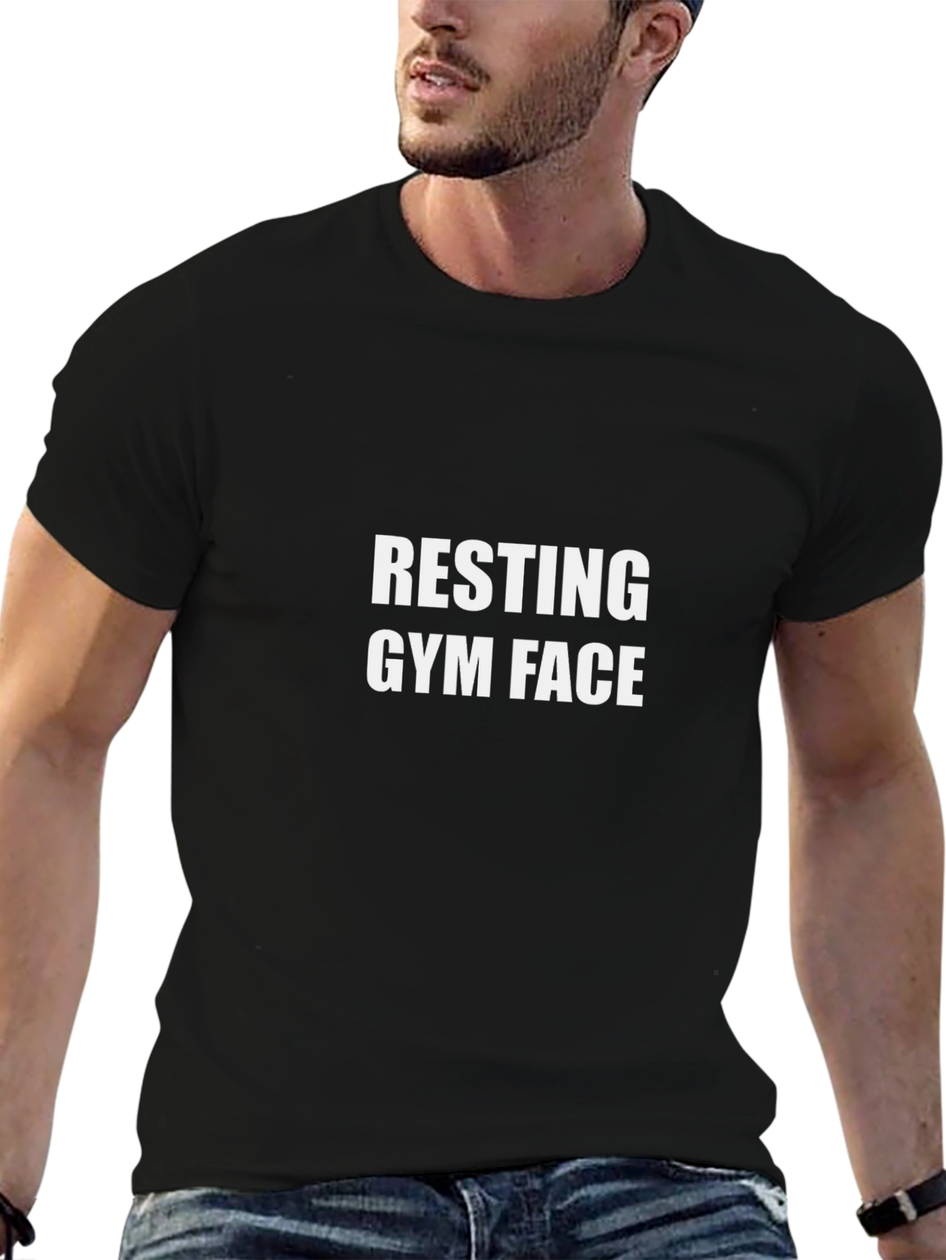 Resting Gym Face Black Graphic Tee