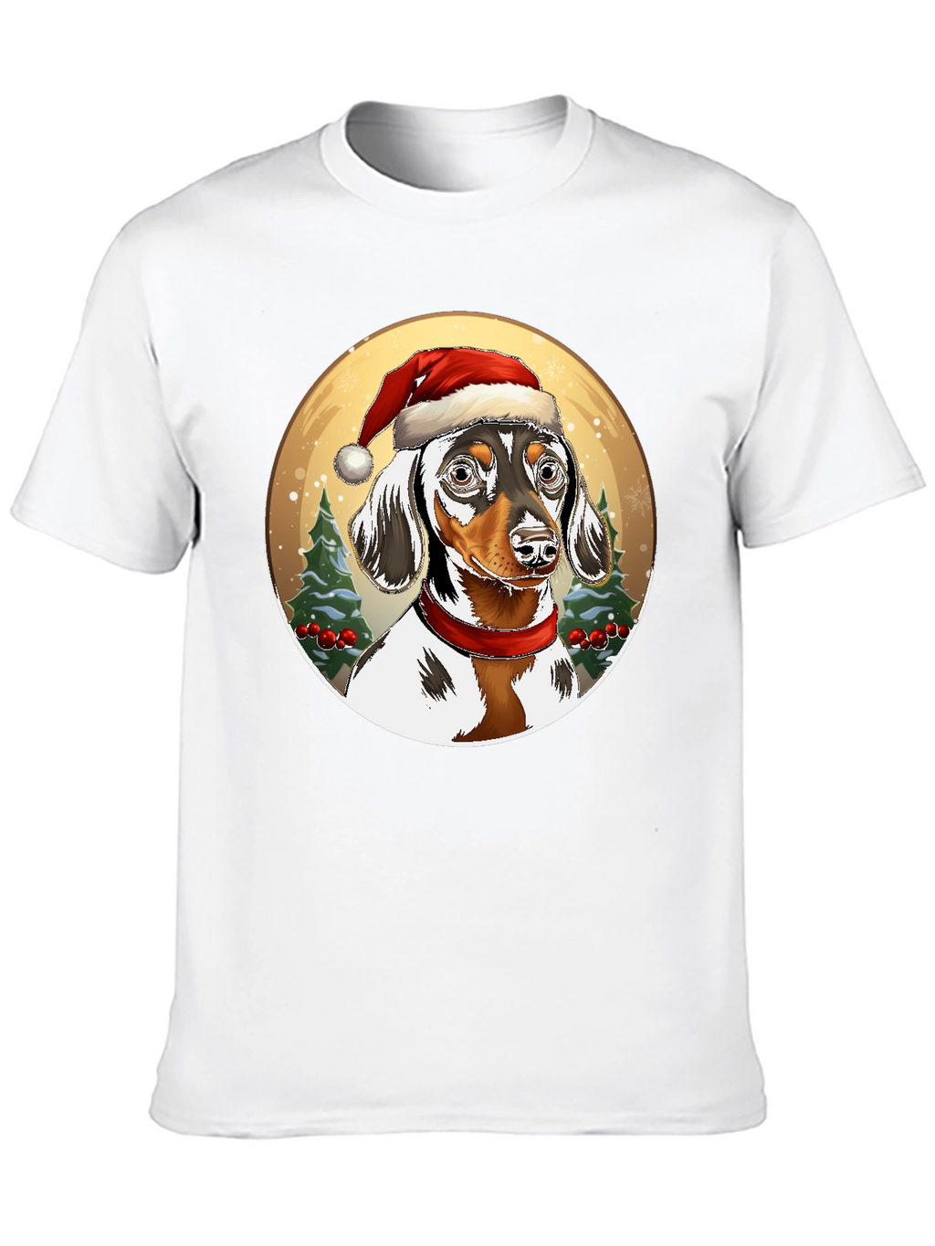 Dachshund Christmas T-Shirt - Dog Santa Hat Tee