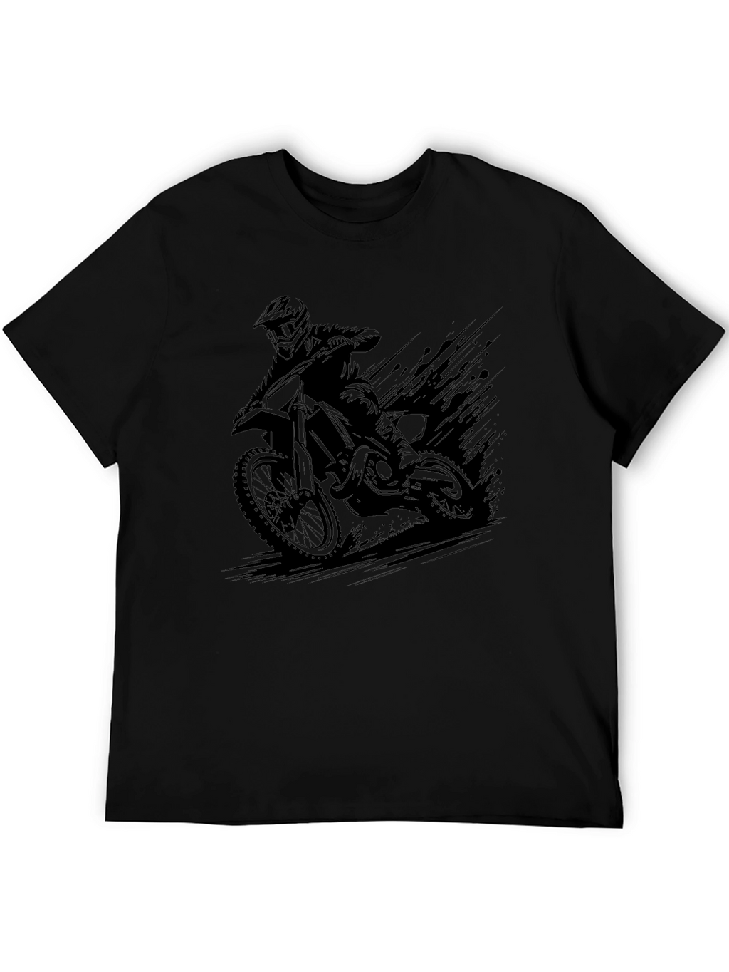Mens Black Motocross Rider Graphic Tee