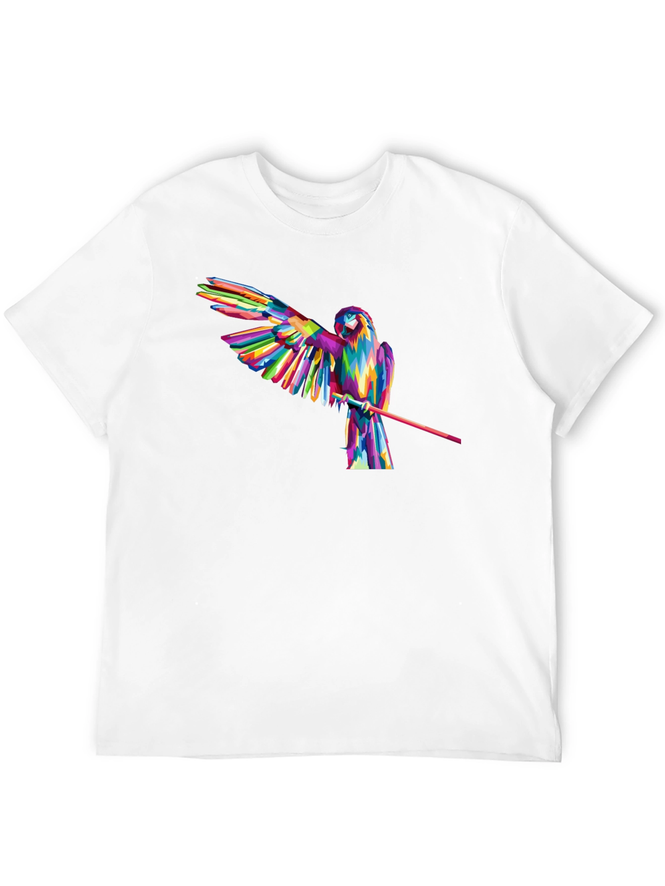 Vibrant Parrot Graphic Tee - Mens Black T-Shirt