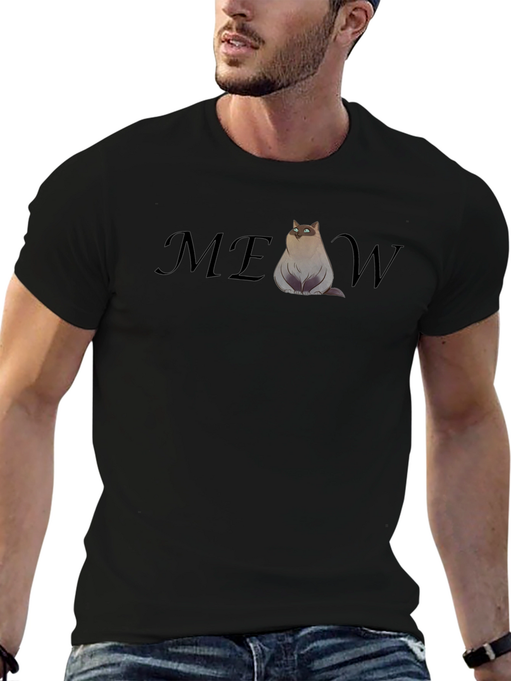 Funny Cat MEOW T-Shirt - Cool Graphic Tee