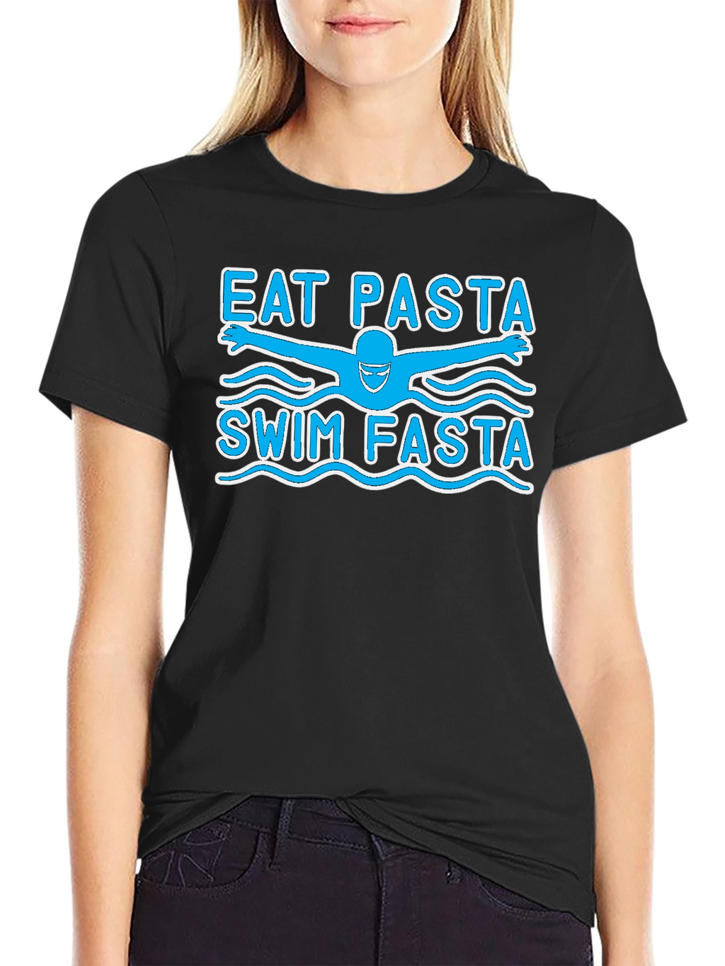 Eat Pasta Swim Fasta Funny Swimmer T-Shirt