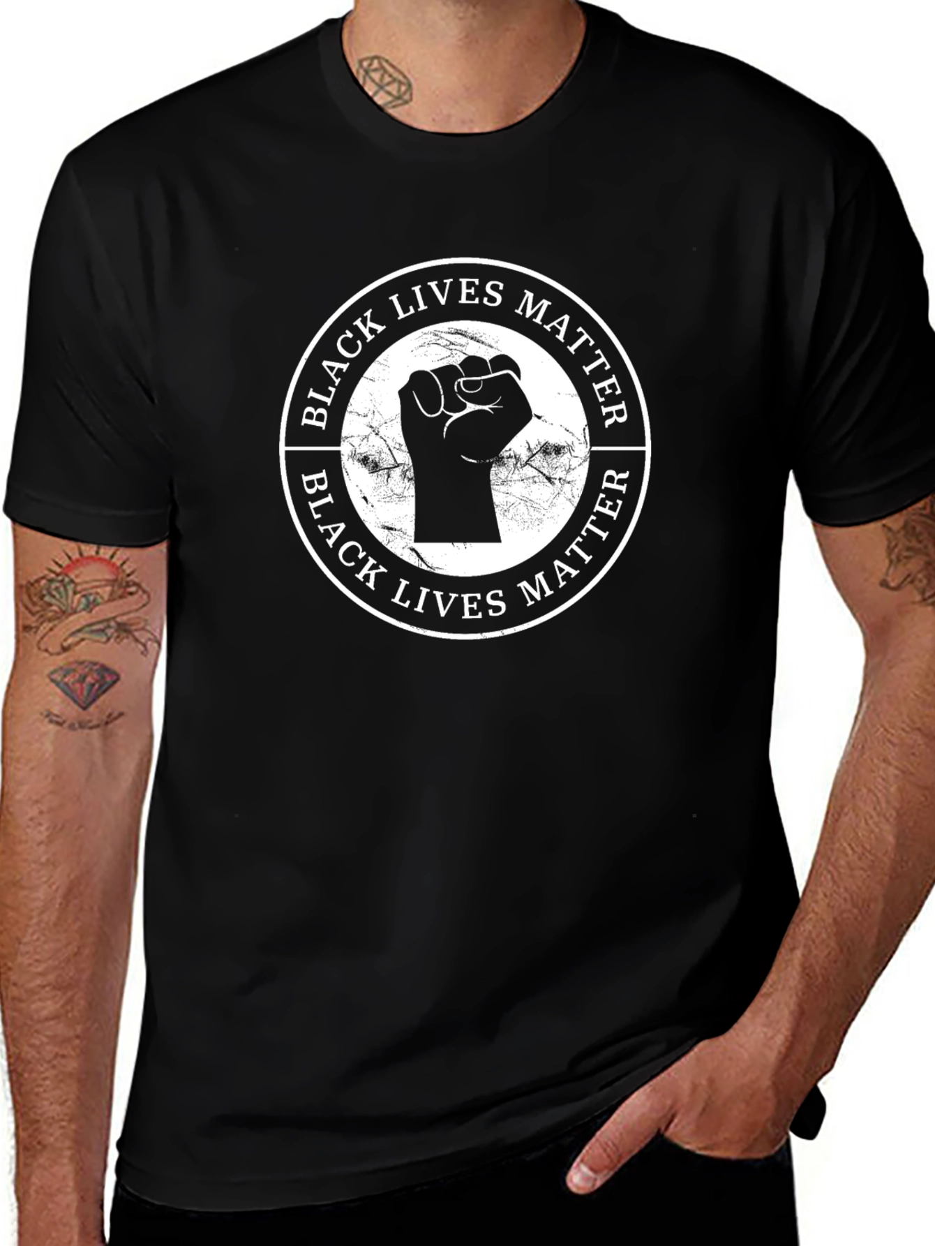 Black Lives Matter Fist Graphic Tee - BLM Protest Shirt