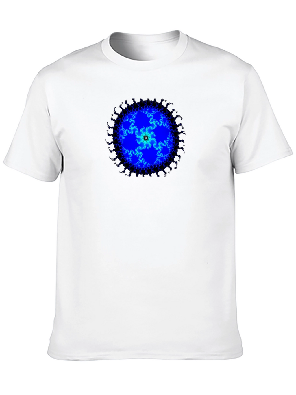 Fractal Blue Mandala Graphic Tee
