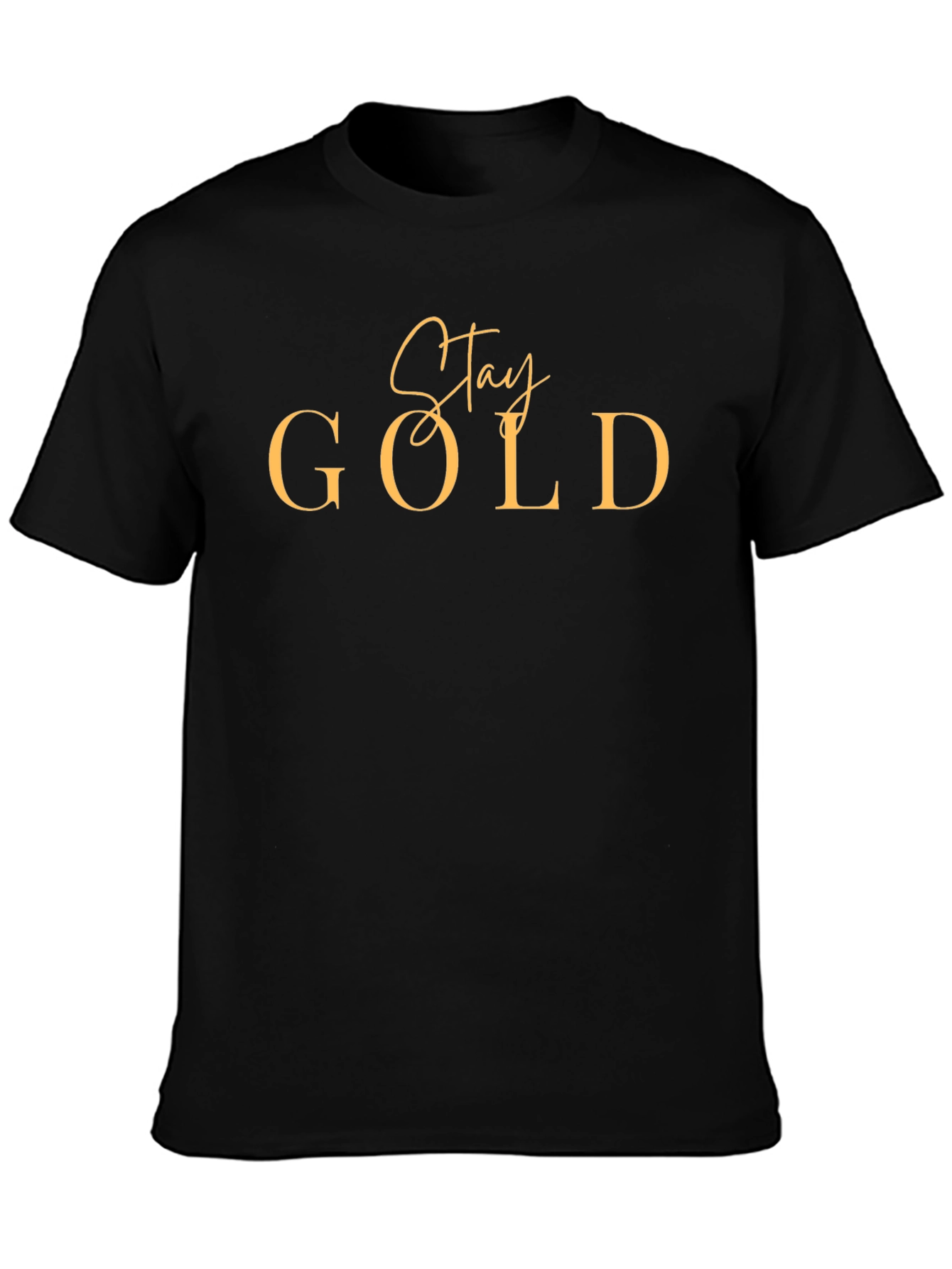 Stay Gold Graphic Tee - Mens Black Cotton T-Shirt