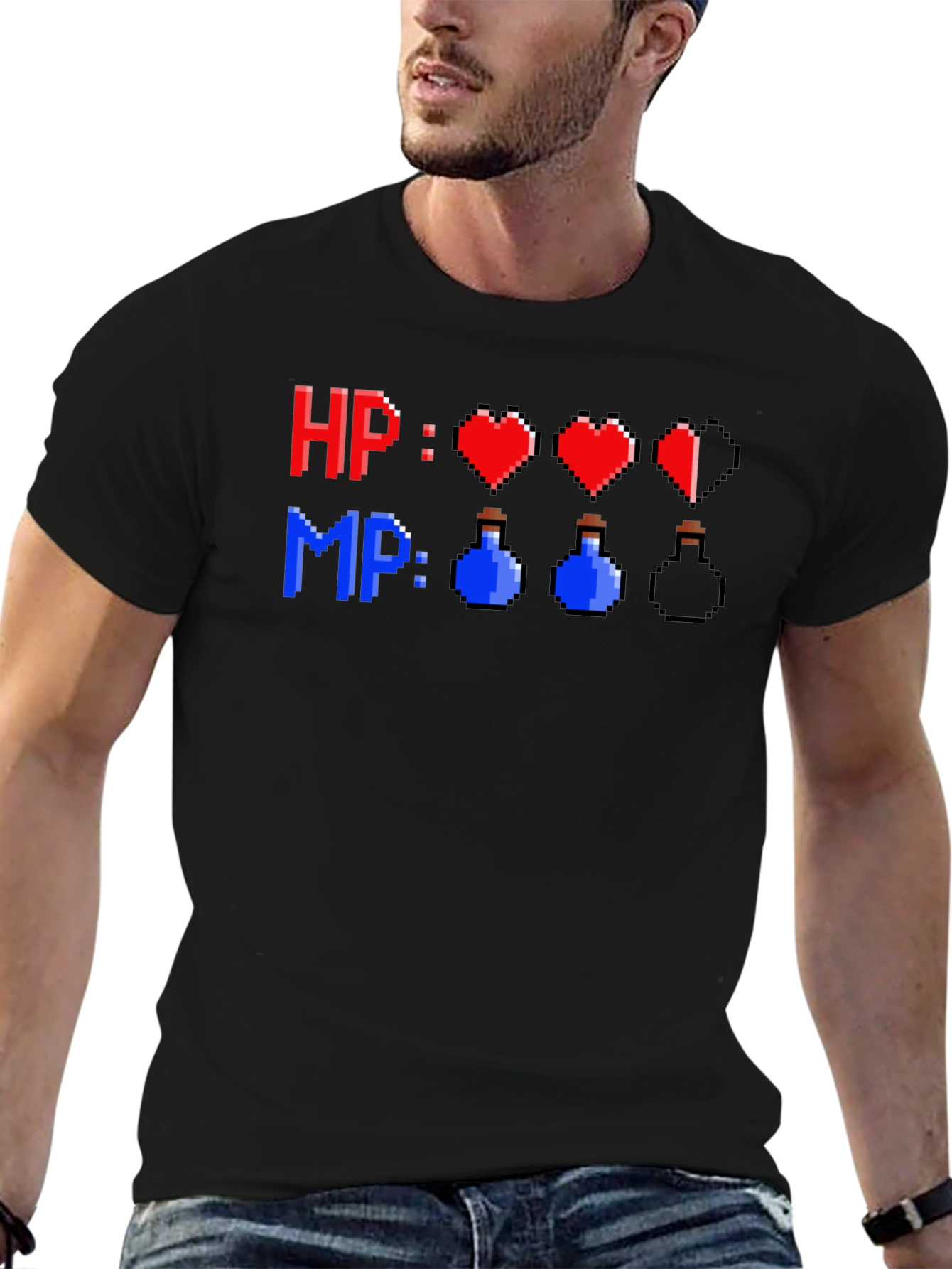 Pixel Art HP MP Gamer T-Shirt