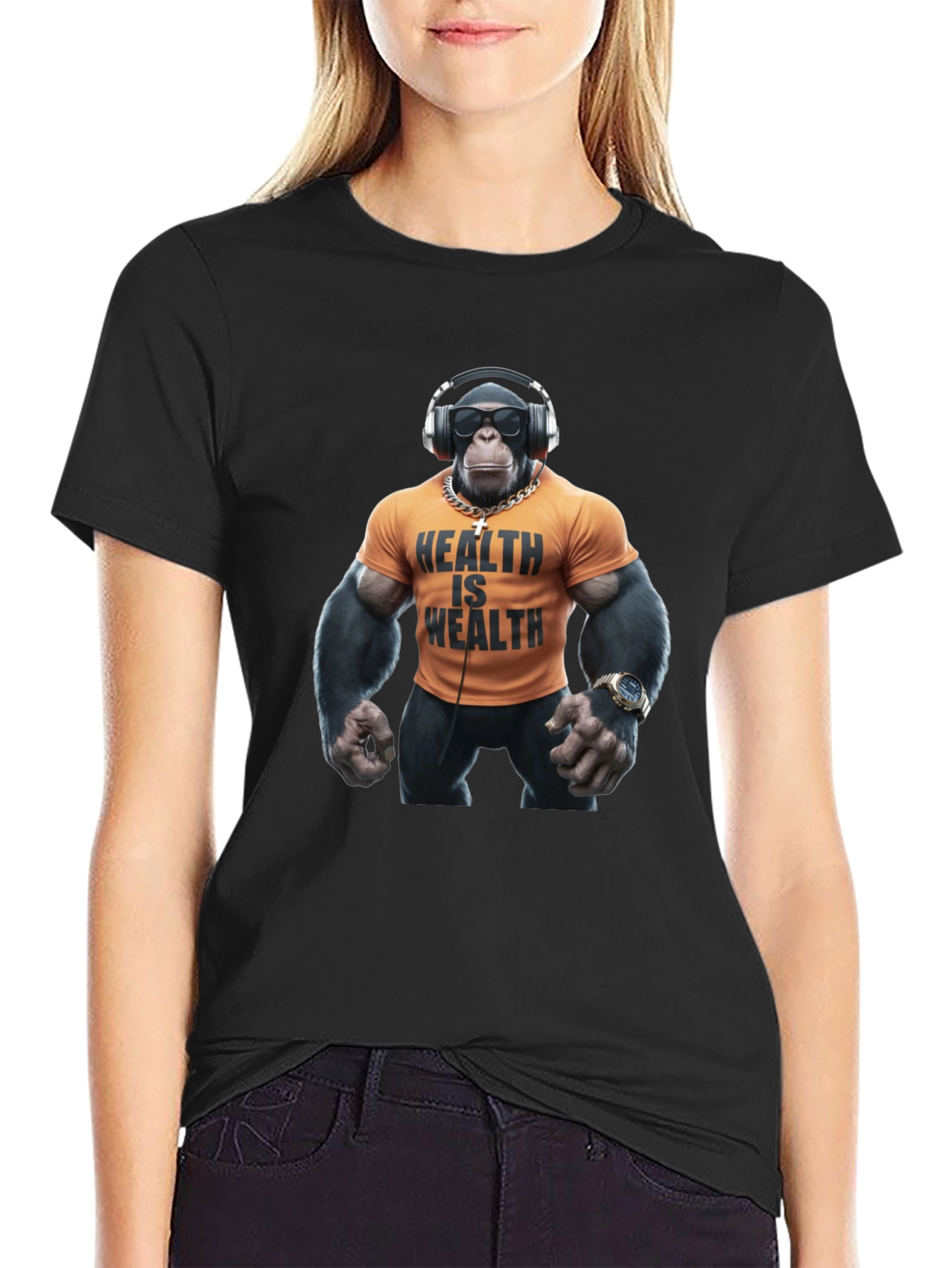 Health is Wealth Monkey T-Shirt