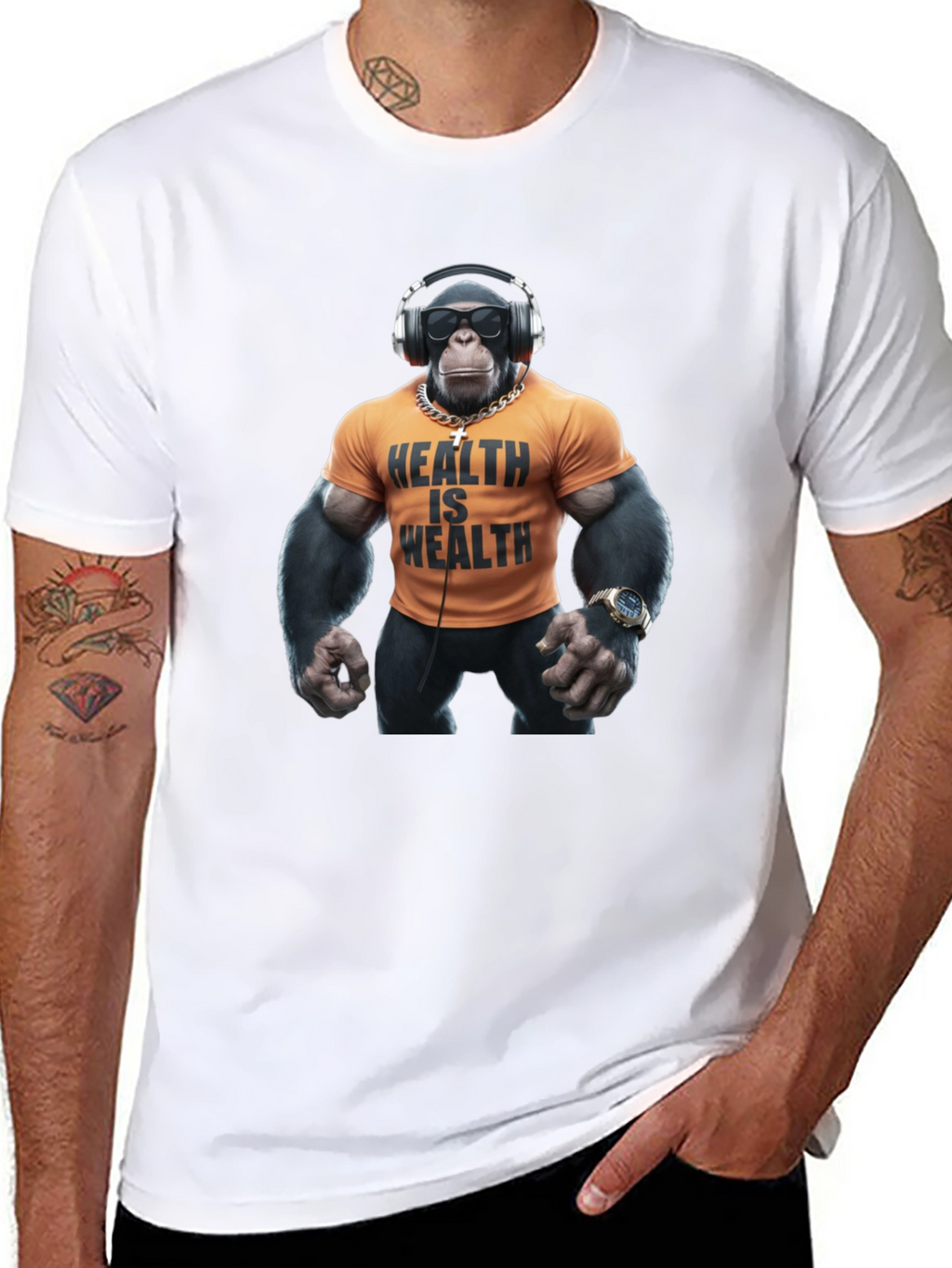 Health is Wealth Monkey T-Shirt