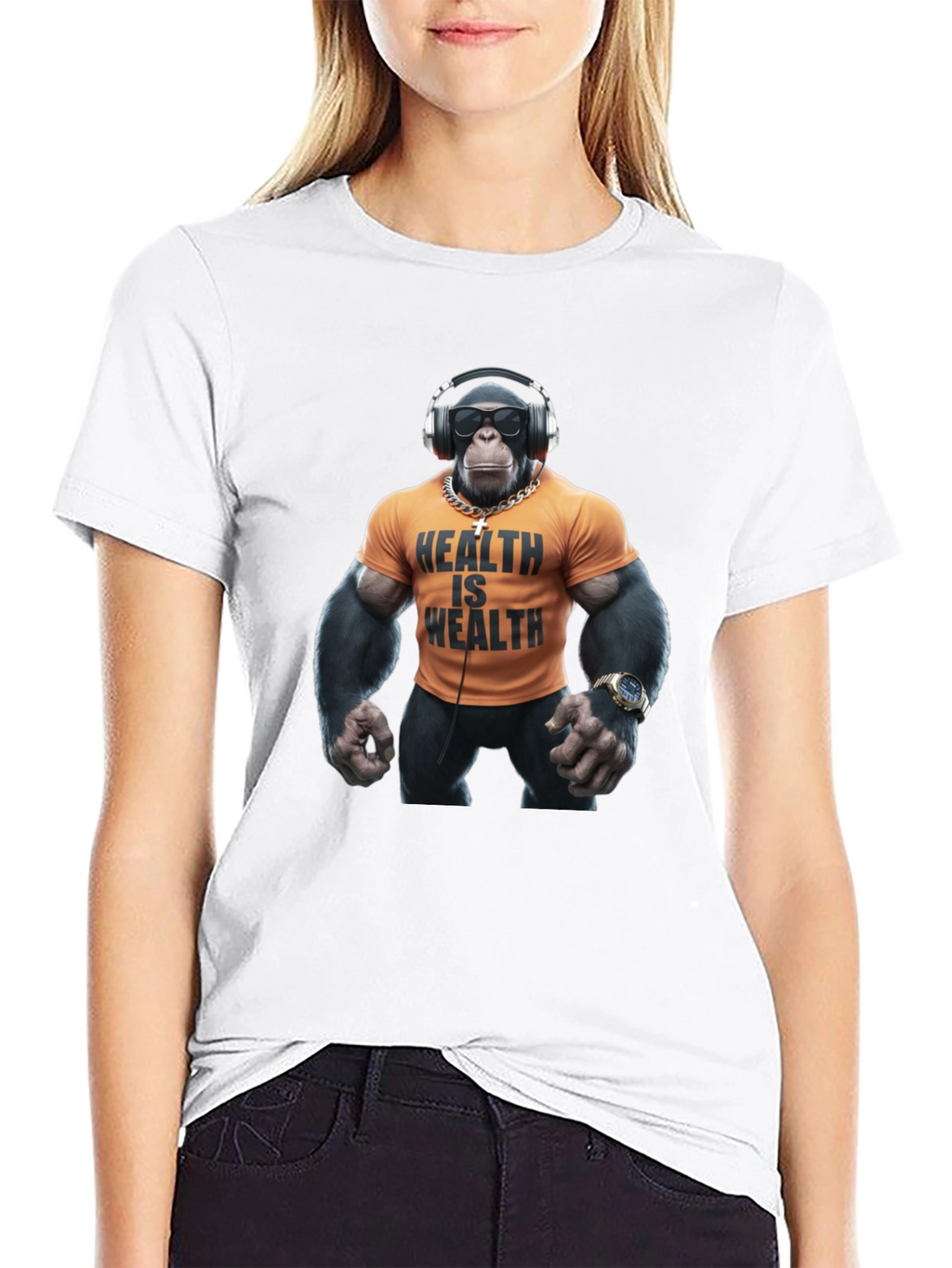 Health is Wealth Monkey T-Shirt