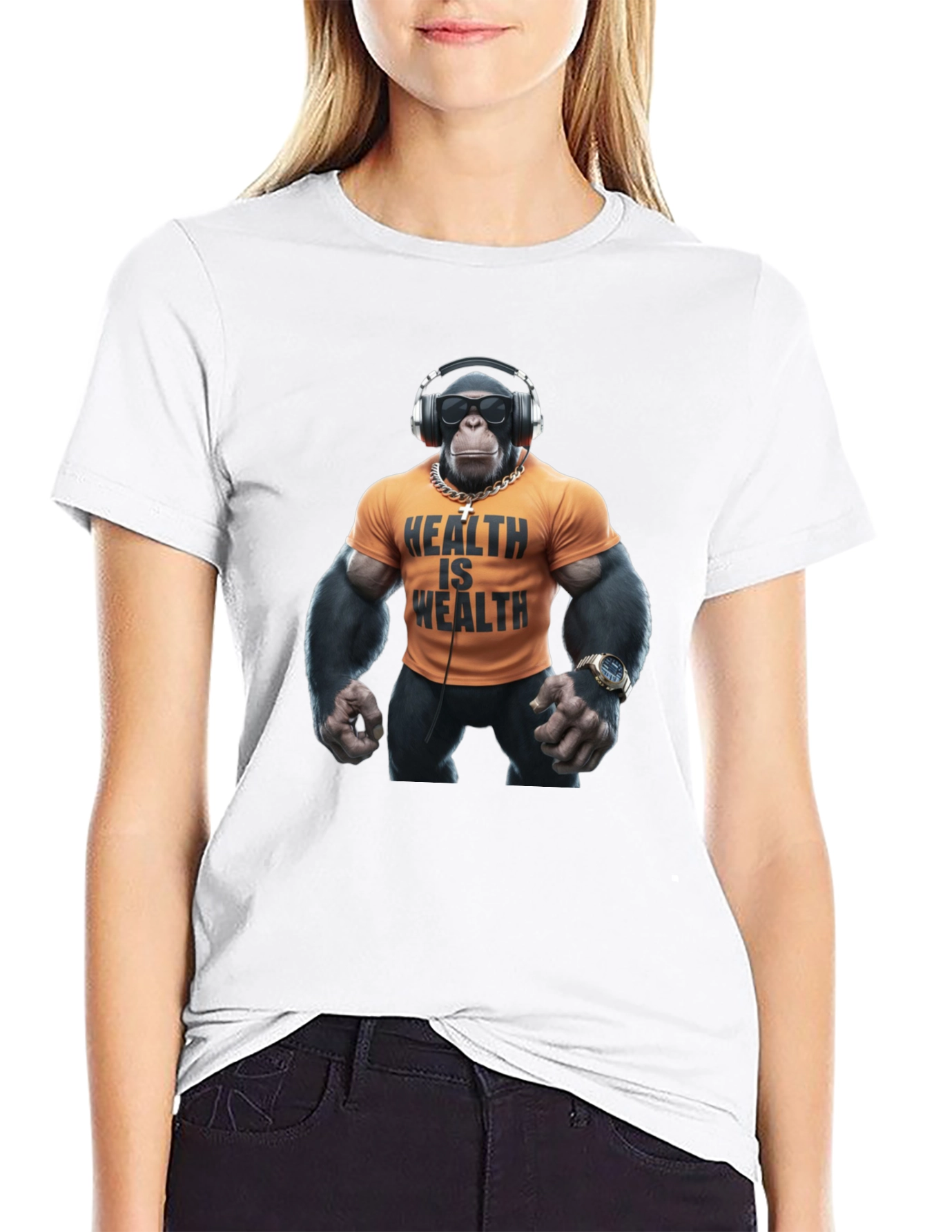 Health is Wealth Monkey T-Shirt