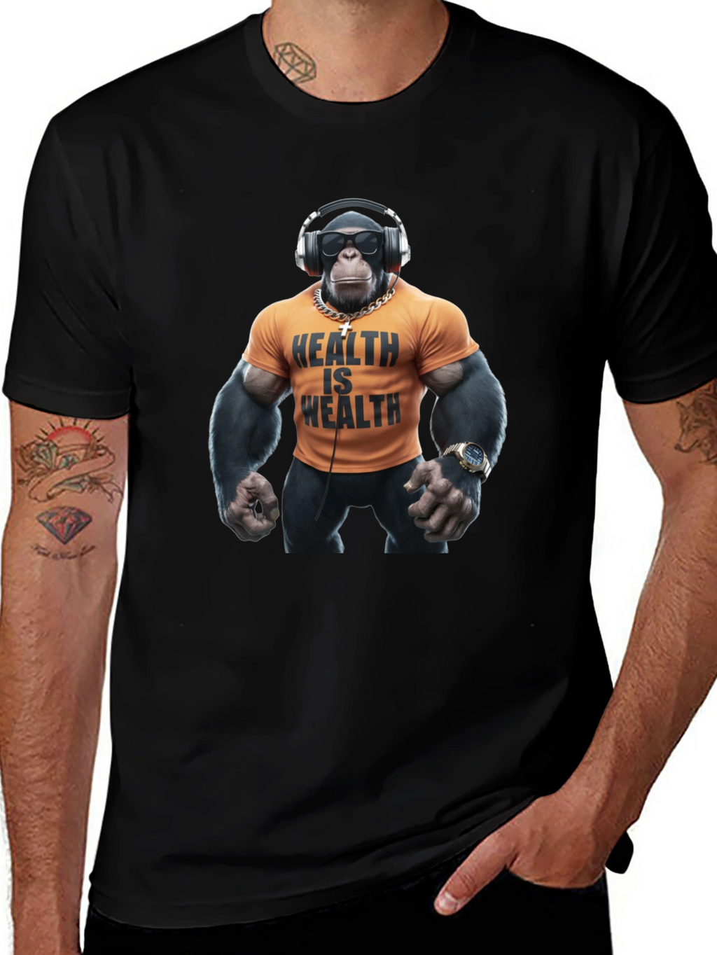 Health is Wealth Monkey T-Shirt