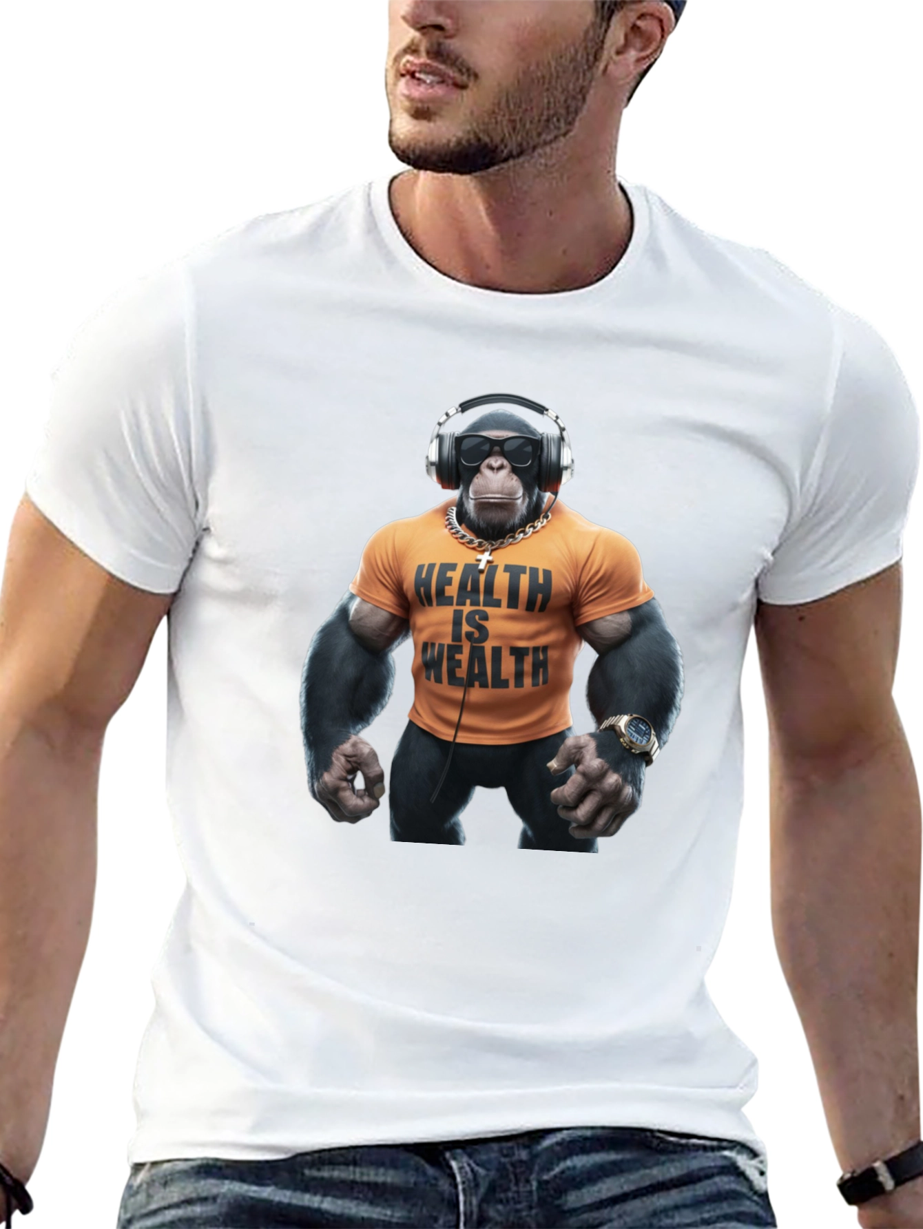 Health is Wealth Monkey T-Shirt