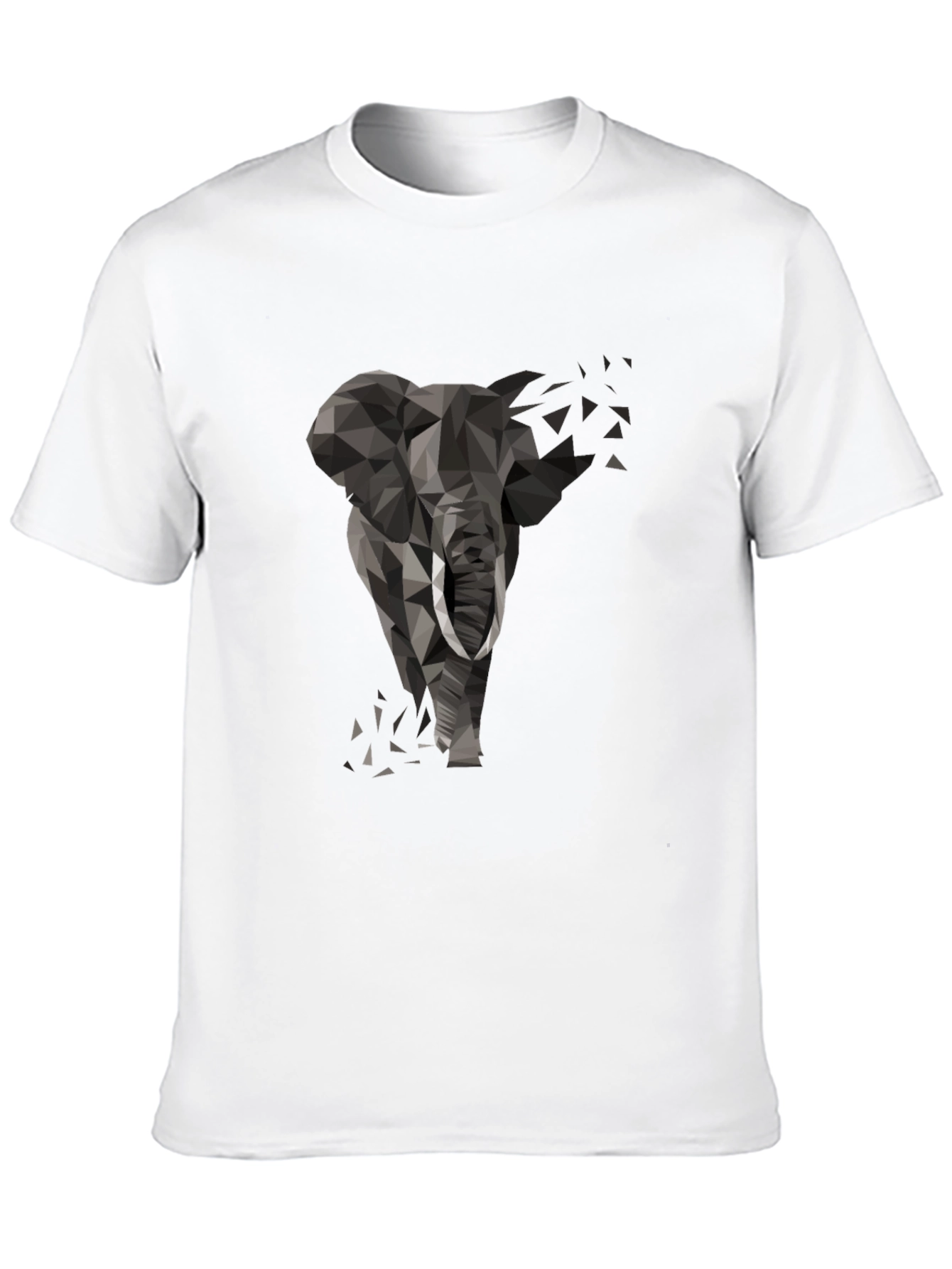 Geometric Elephant Black T-Shirt