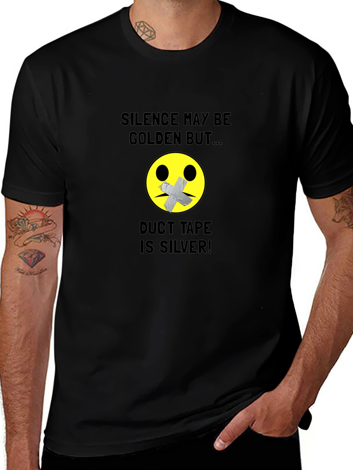Silence is Golden Duct Tape Humor T-Shirt