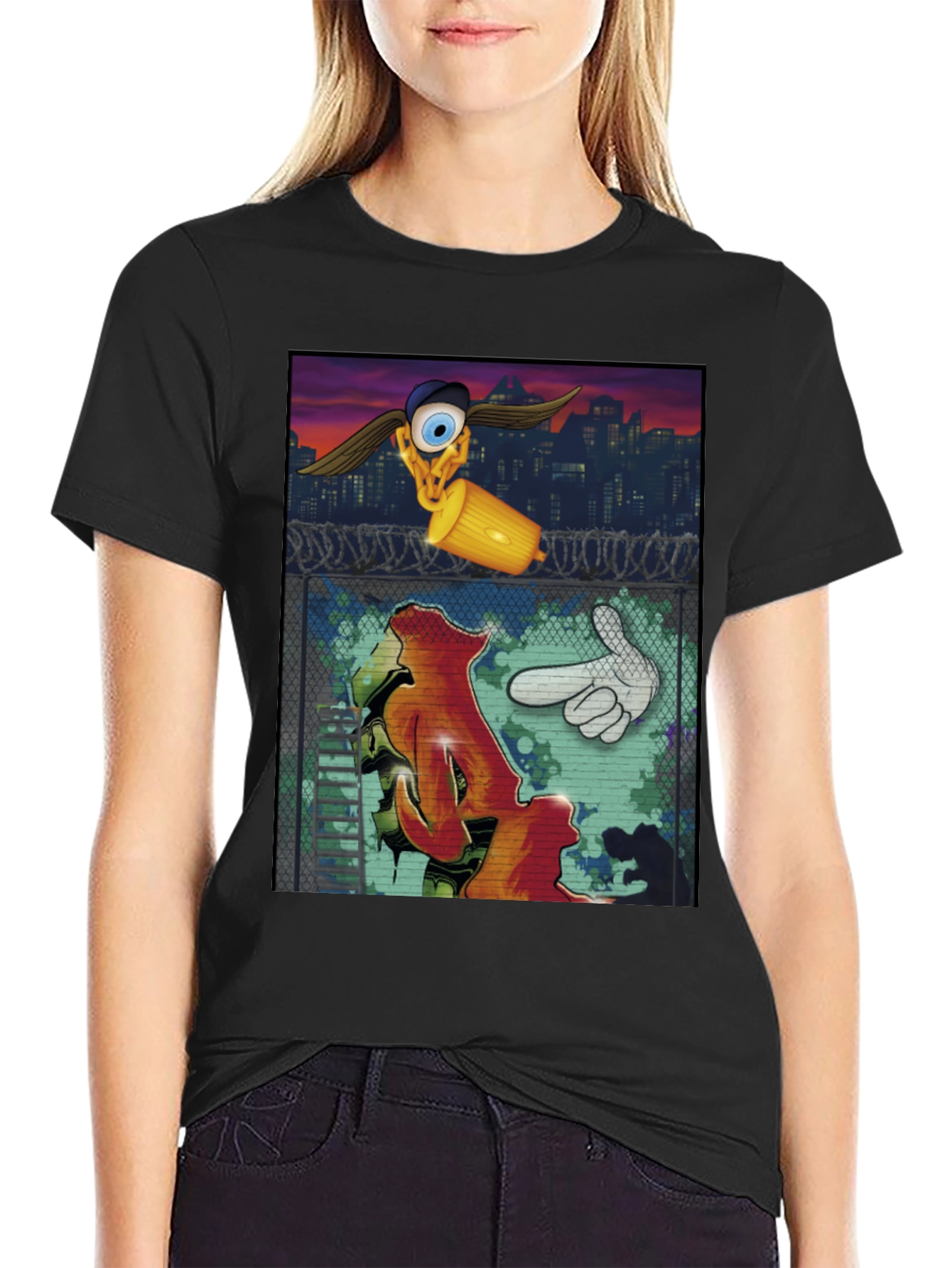 Edgy Graphic Print Tee - Urban Style