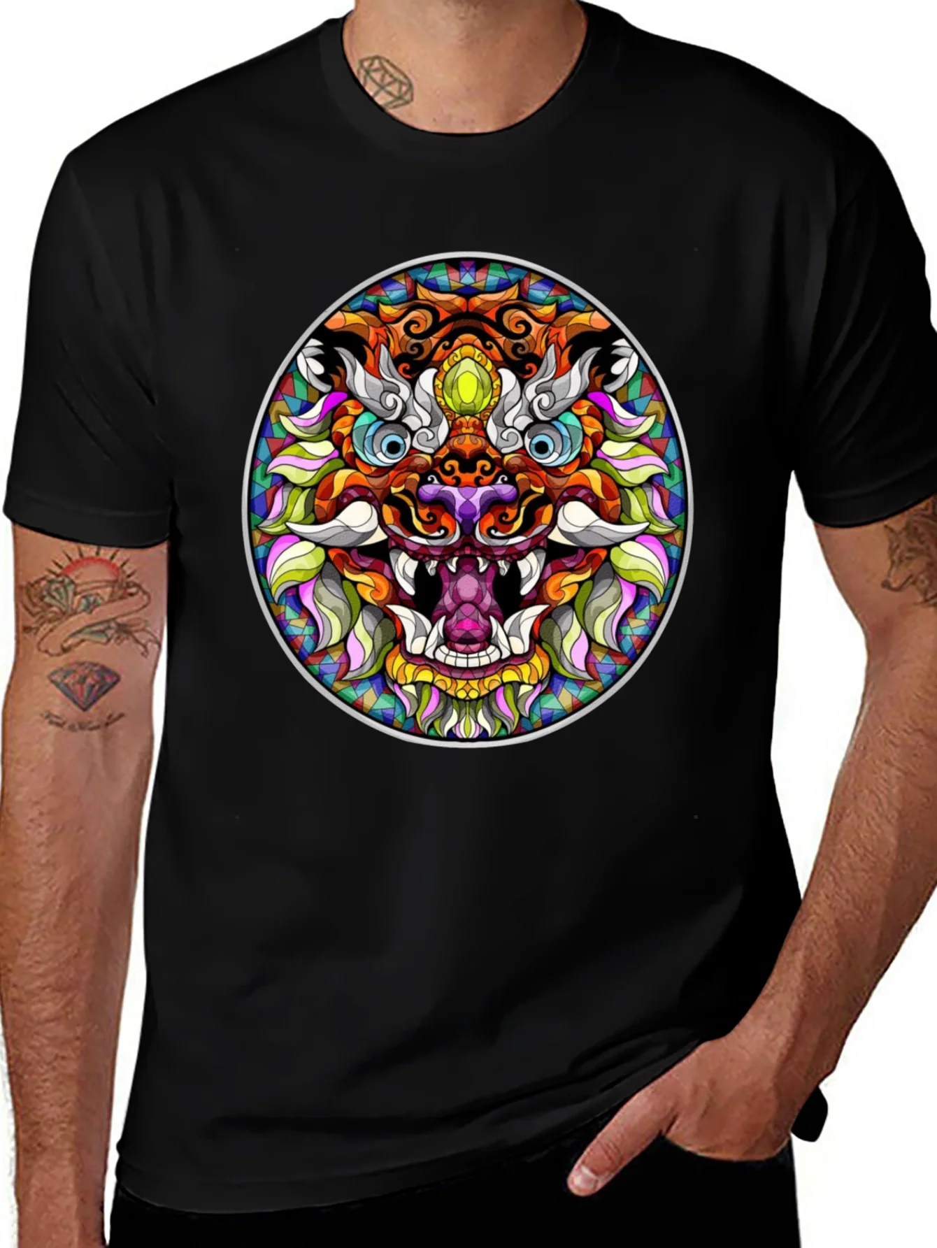 Colorful Dragon Graphic Tee - Unique Art T-Shirt