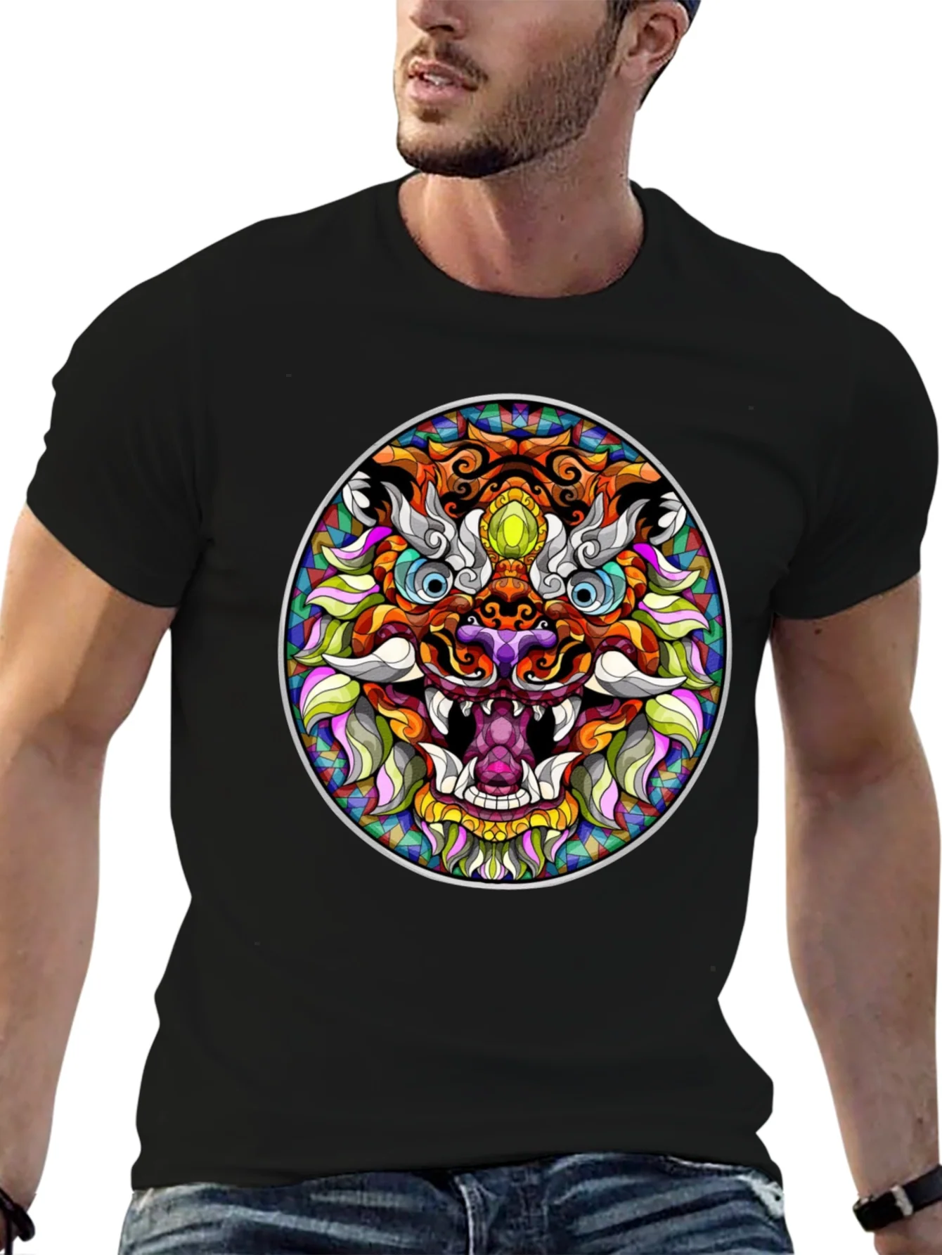 Colorful Dragon Graphic Tee - Unique Art T-Shirt